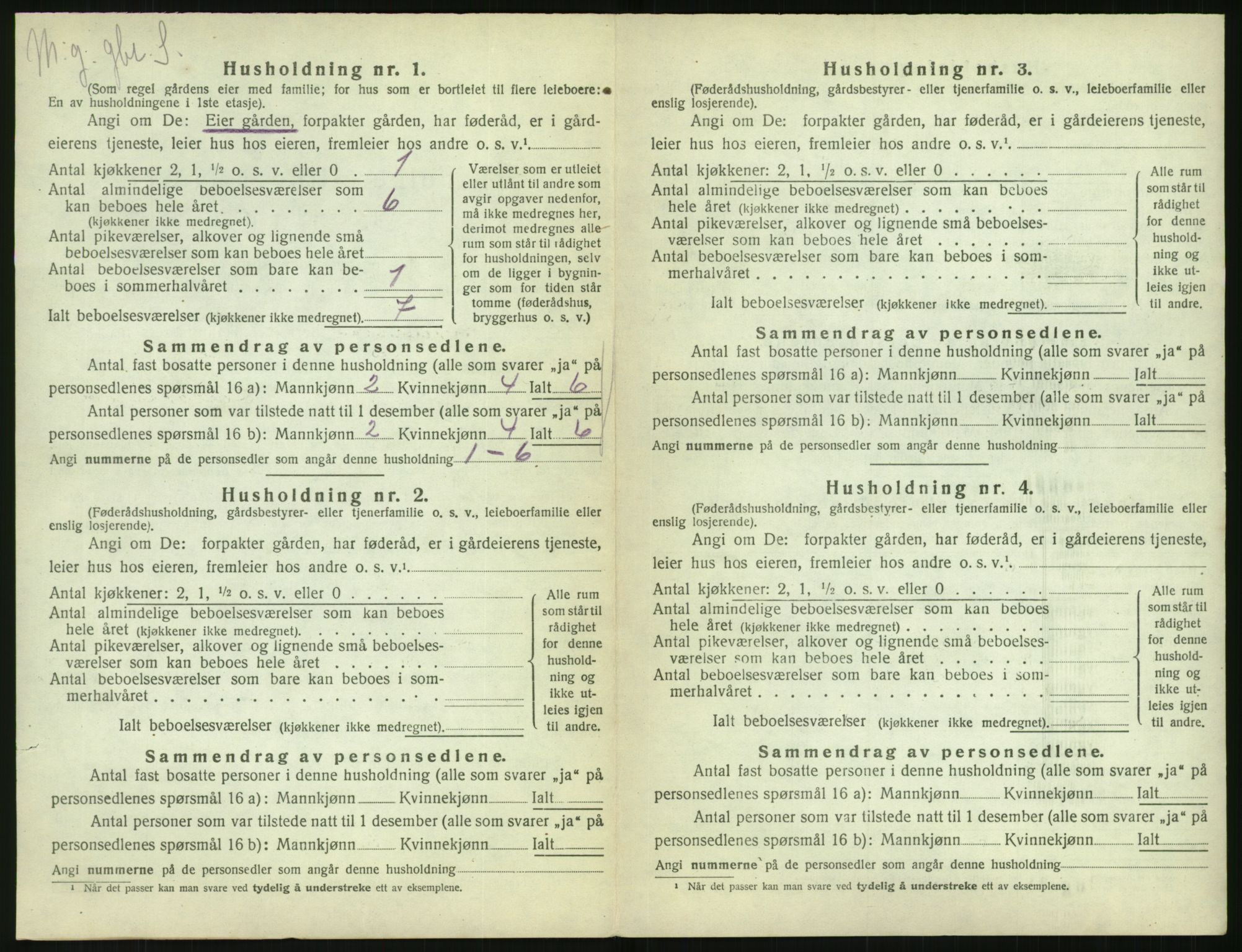 SAK, 1920 census for Vegårshei, 1920, p. 305