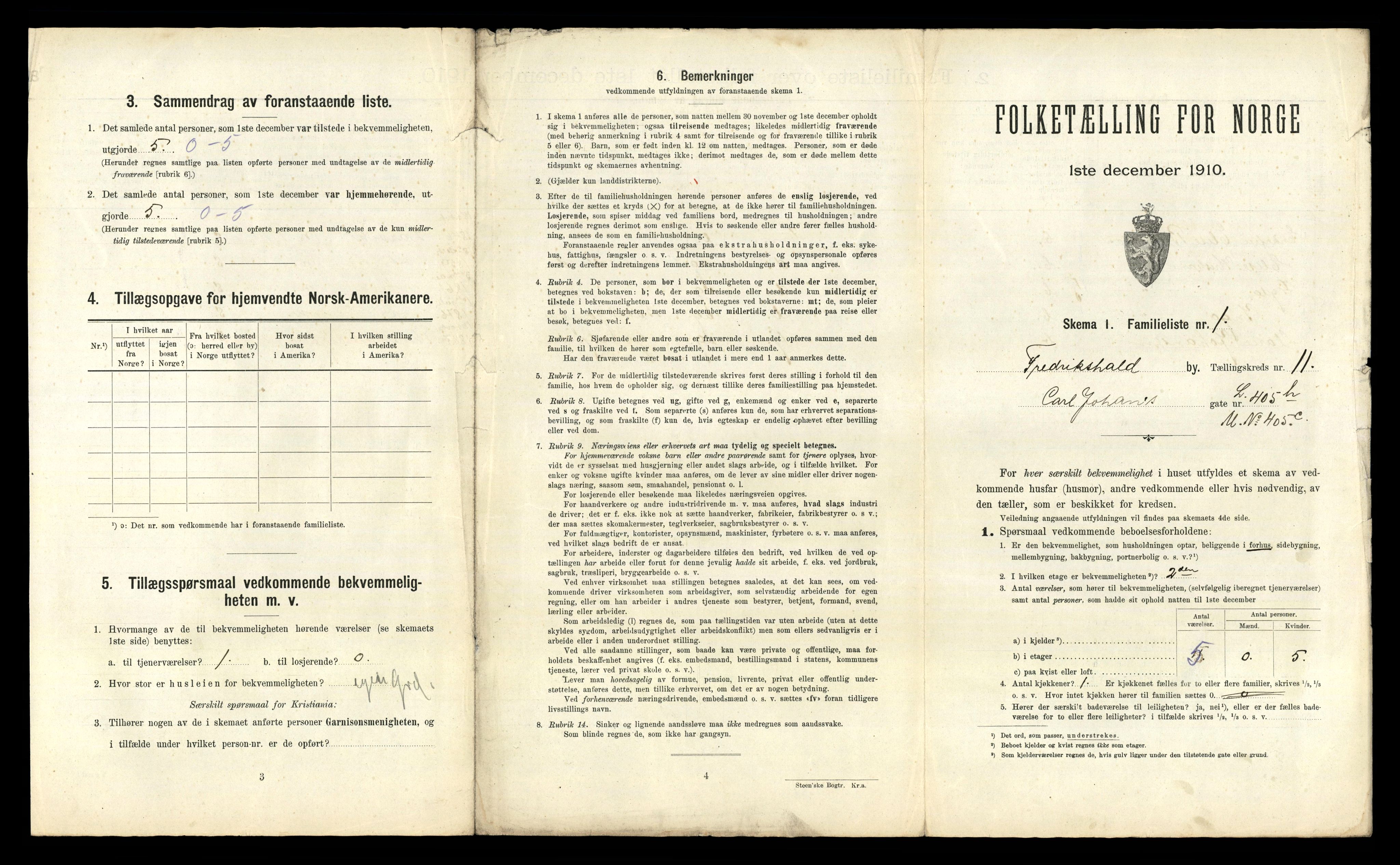 RA, 1910 census for Fredrikshald, 1910, p. 3940