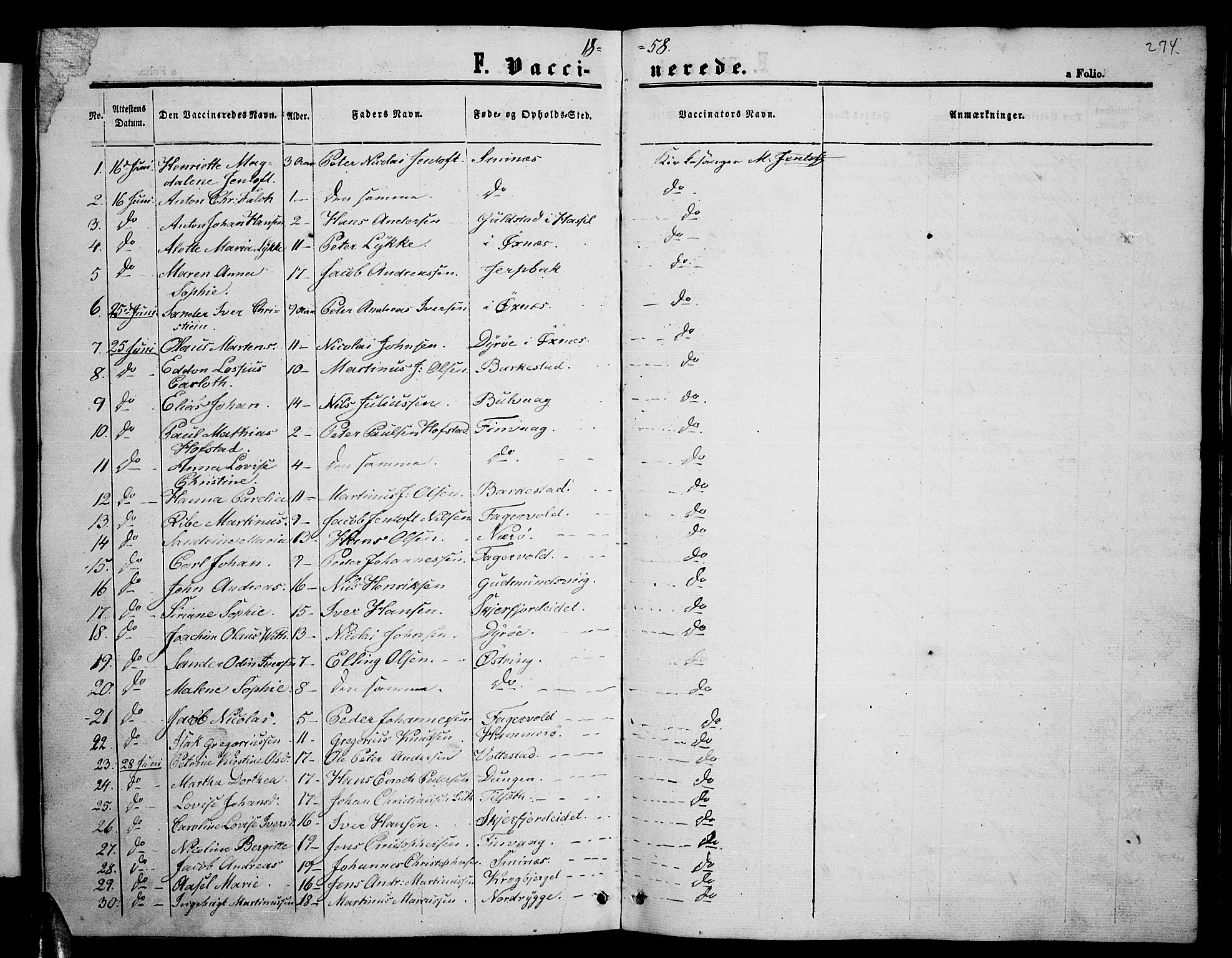 Ministerialprotokoller, klokkerbøker og fødselsregistre - Nordland, SAT/A-1459/893/L1347: Parish register (copy) no. 893C02, 1858-1866, p. 274