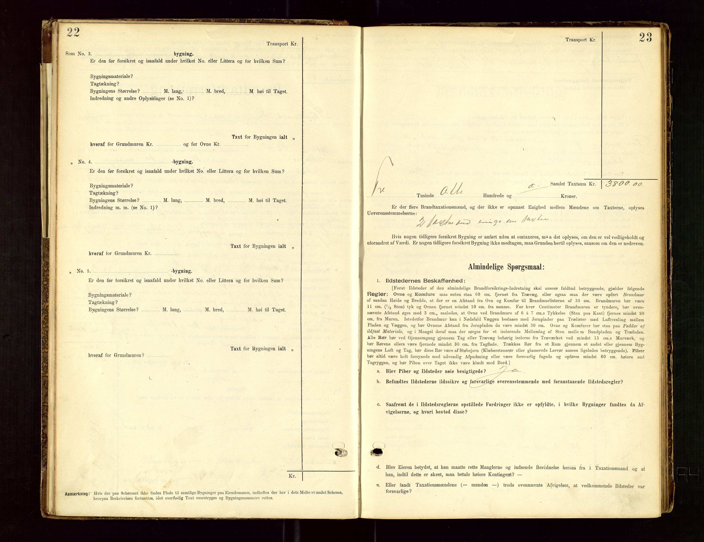 Skudenes lensmannskontor, SAST/A-100444/Gob/L0001: "Brandtaxationsprotokoll", 1895-1924, p. 22-23
