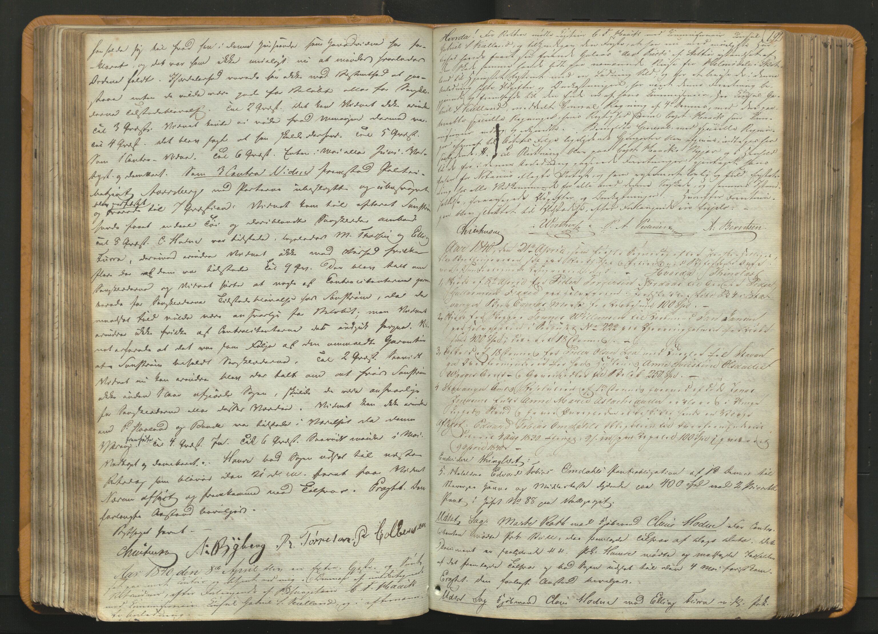 Stavanger byfogd, AV/SAST-A-101408/001/3/30/30BA/L0054: Bytingprotkoll, 1838-1843, p. 191b-192a