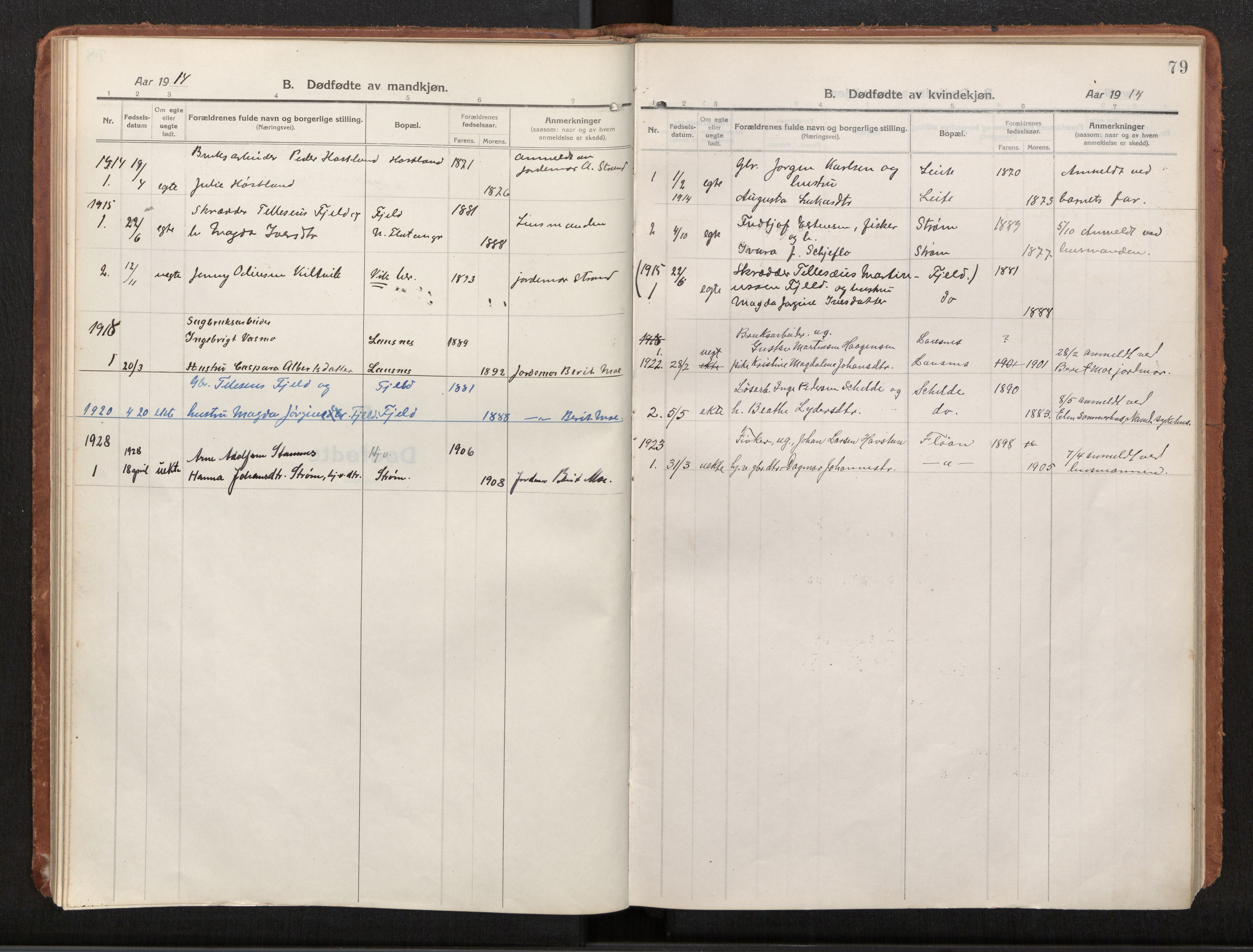 Ministerialprotokoller, klokkerbøker og fødselsregistre - Nord-Trøndelag, SAT/A-1458/772/L0604: Parish register (official) no. 772A02, 1913-1937, p. 79