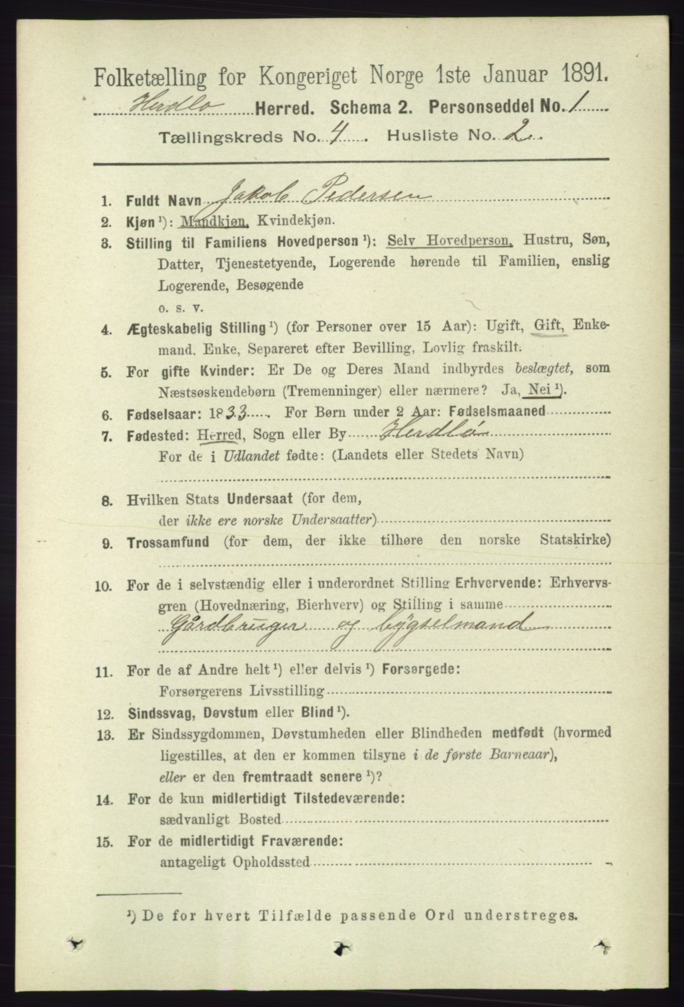 RA, 1891 census for 1258 Herdla, 1891, p. 1548