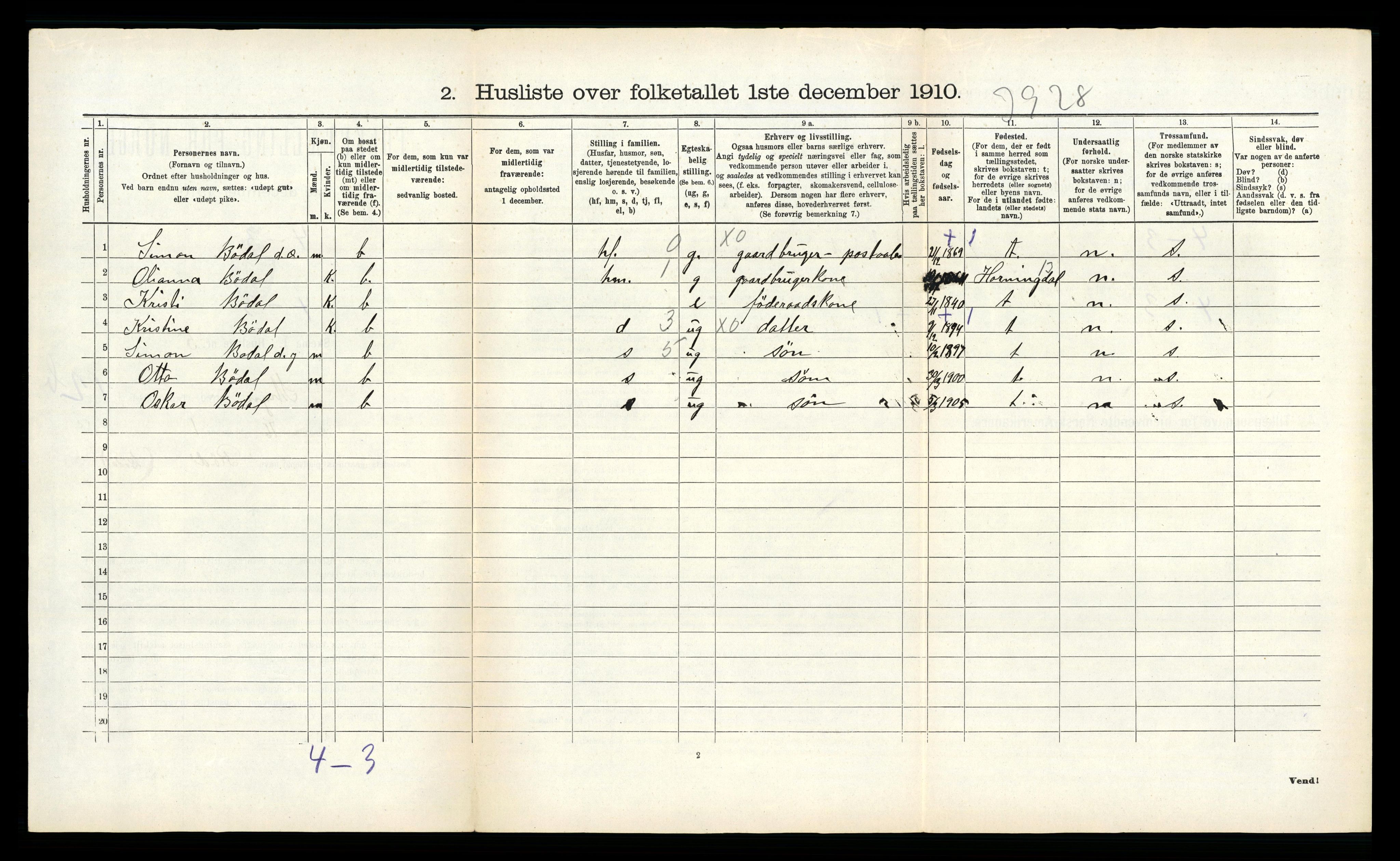 RA, 1910 census for Stryn, 1910, p. 860