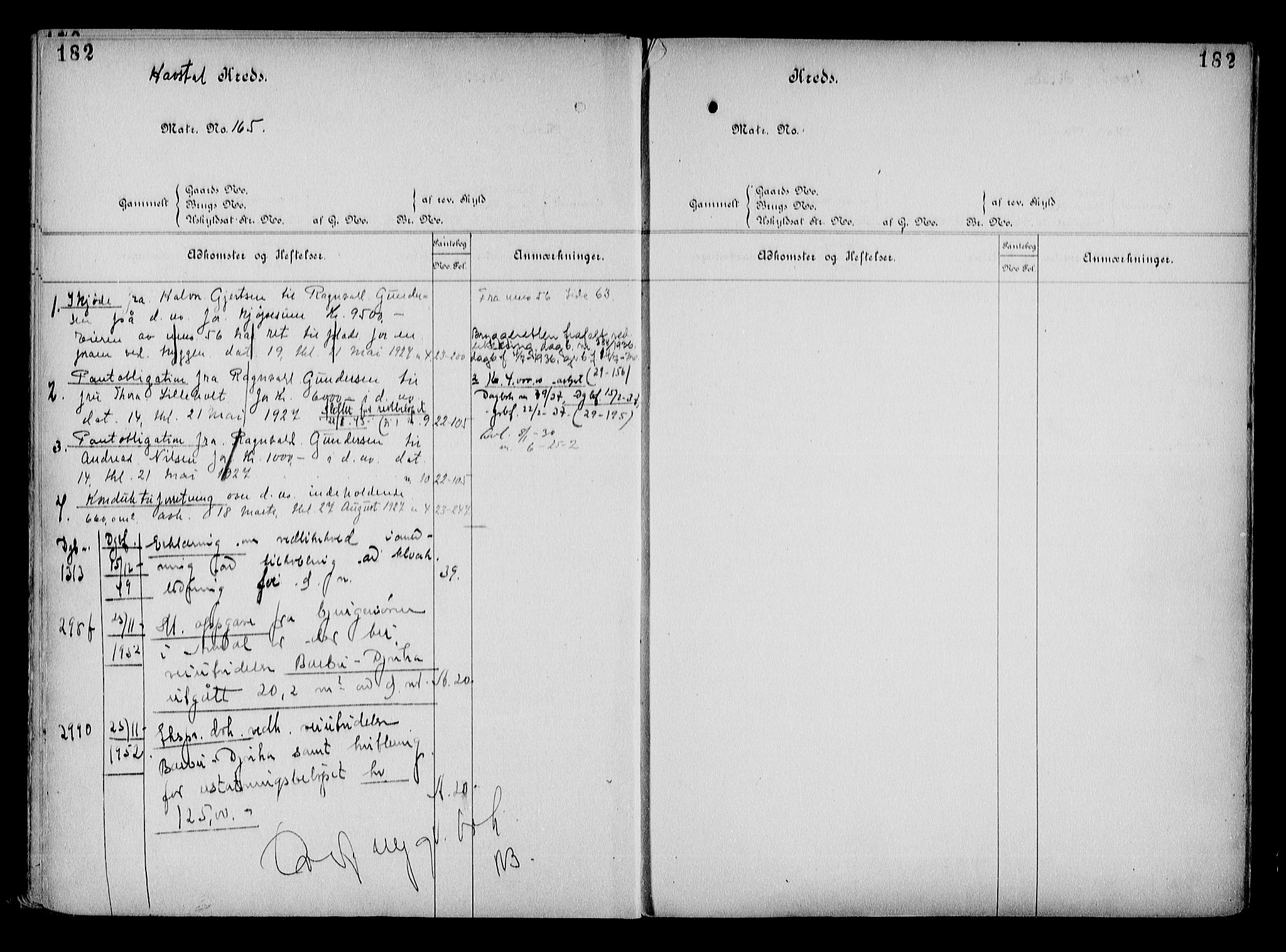 Arendal byfogd, AV/SAK-1222-0001/G/Ga/L0015: Mortgage register no. 13, 1860-1960, p. 182