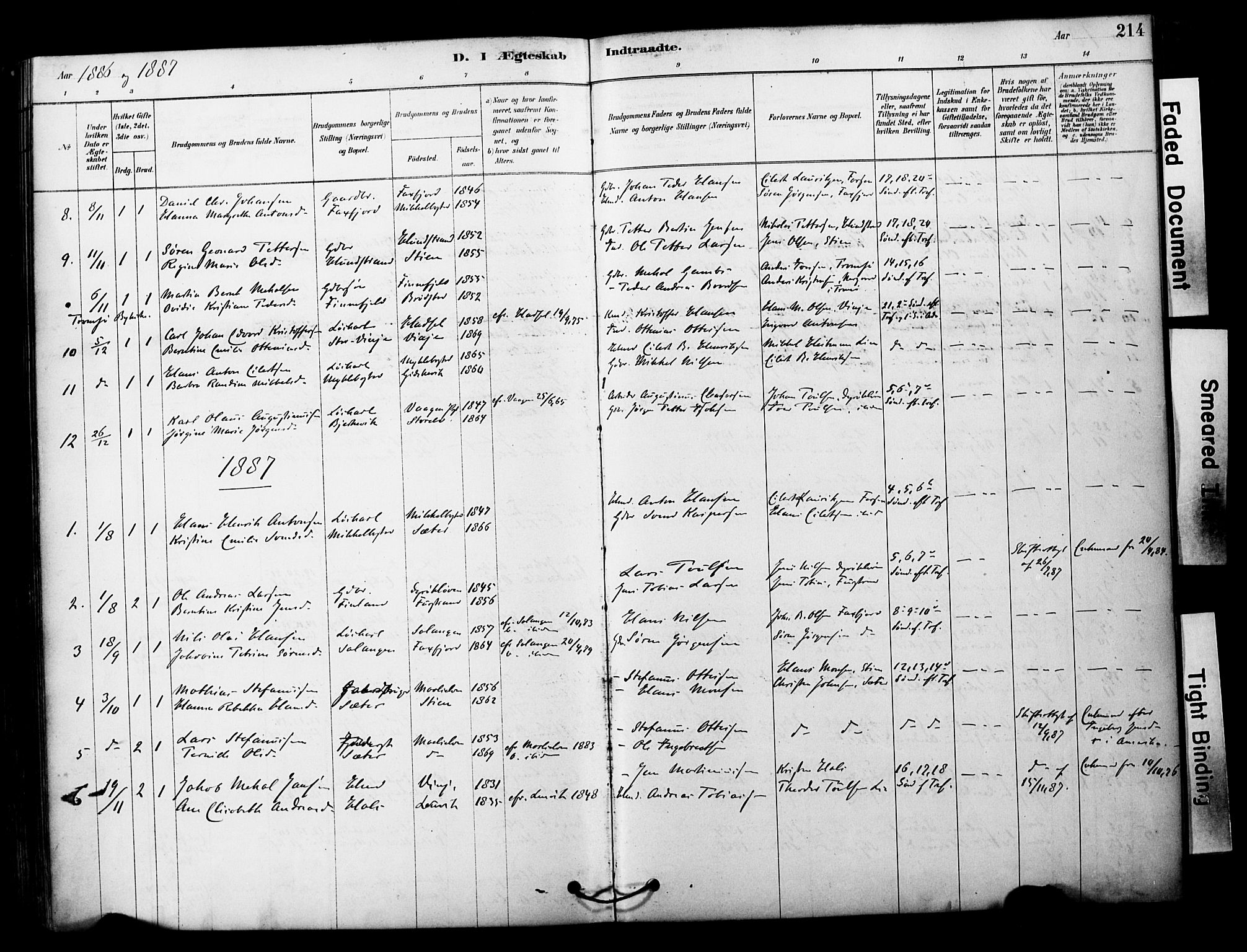 Tranøy sokneprestkontor, SATØ/S-1313/I/Ia/Iaa/L0011kirke: Parish register (official) no. 11, 1878-1904, p. 214