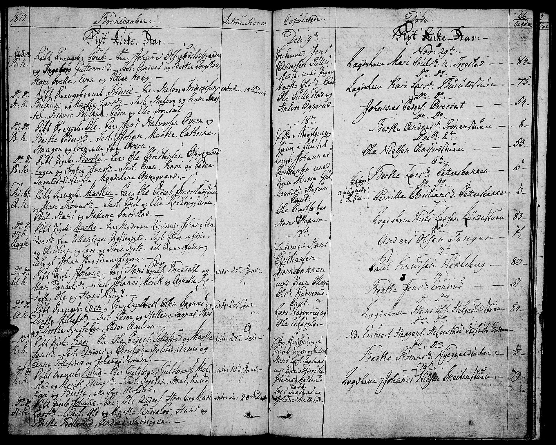 Toten prestekontor, SAH/PREST-102/H/Ha/Haa/L0008: Parish register (official) no. 8, 1809-1814, p. 66