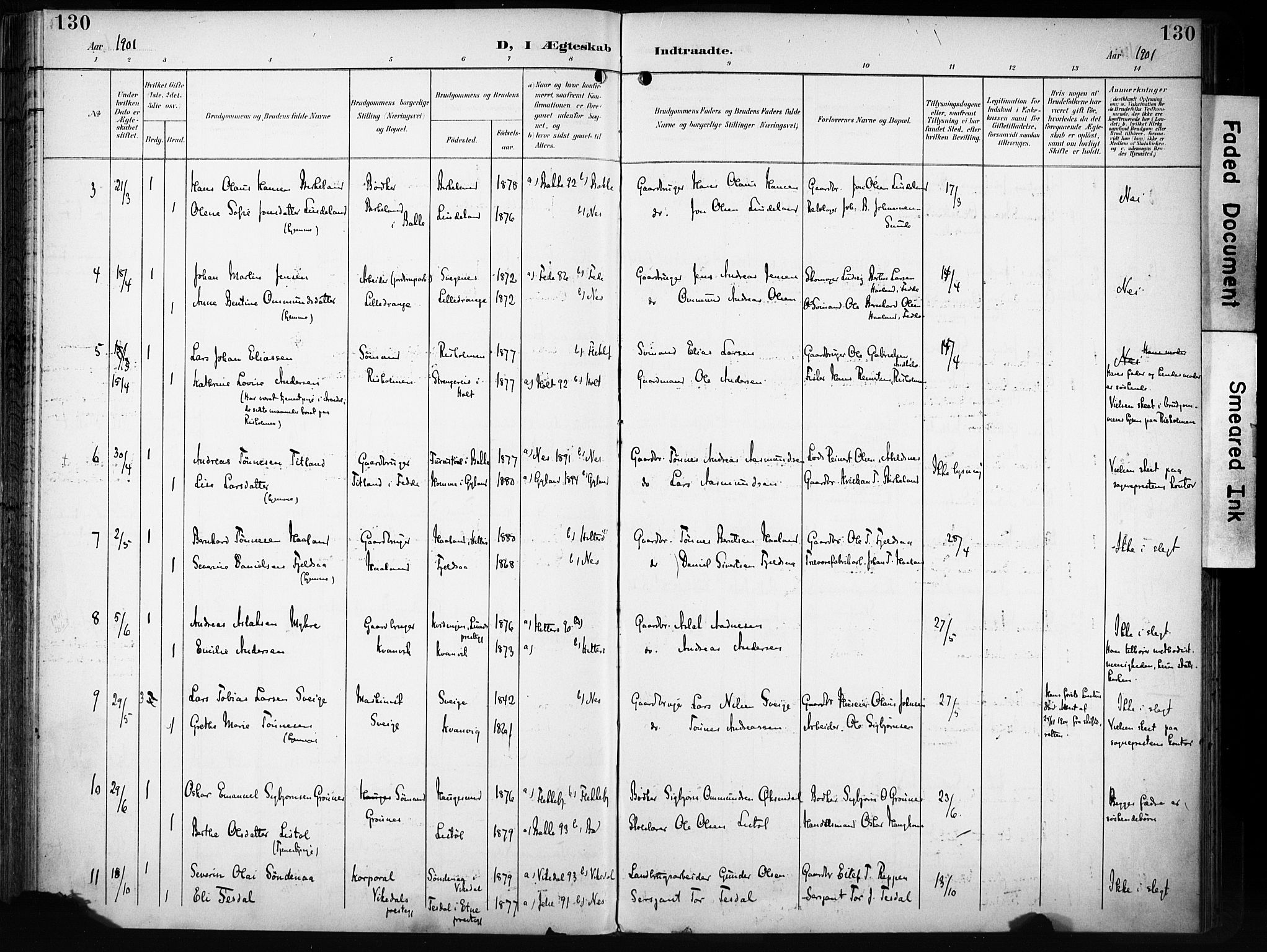 Flekkefjord sokneprestkontor, AV/SAK-1111-0012/F/Fa/Fac/L0009: Parish register (official) no. A 9, 1899-1909, p. 130