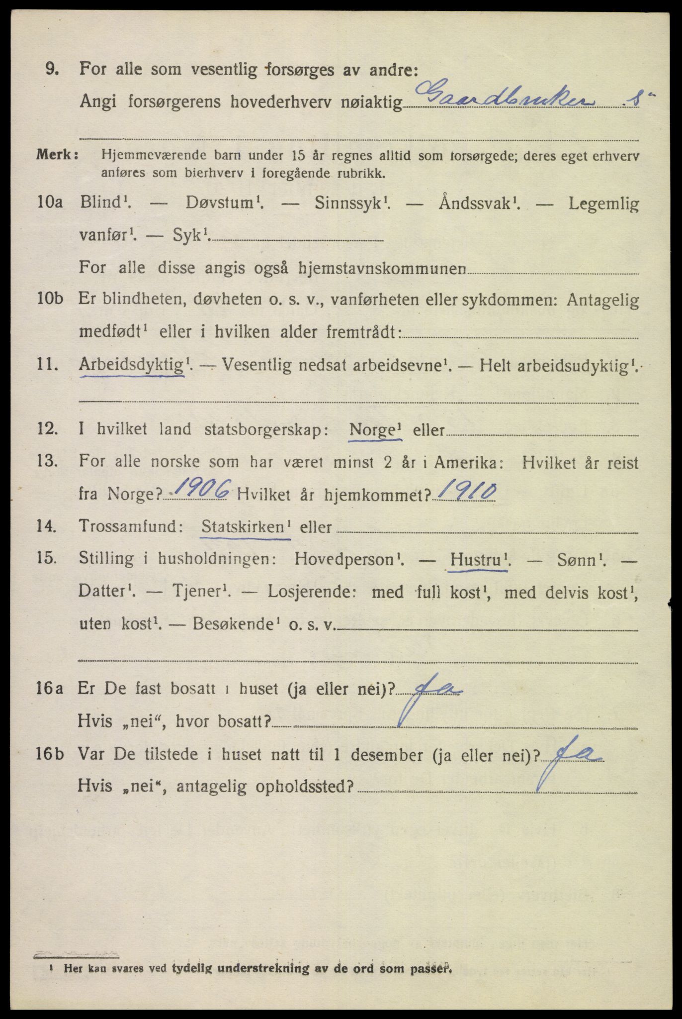 SAK, 1920 census for Herad, 1920, p. 1045