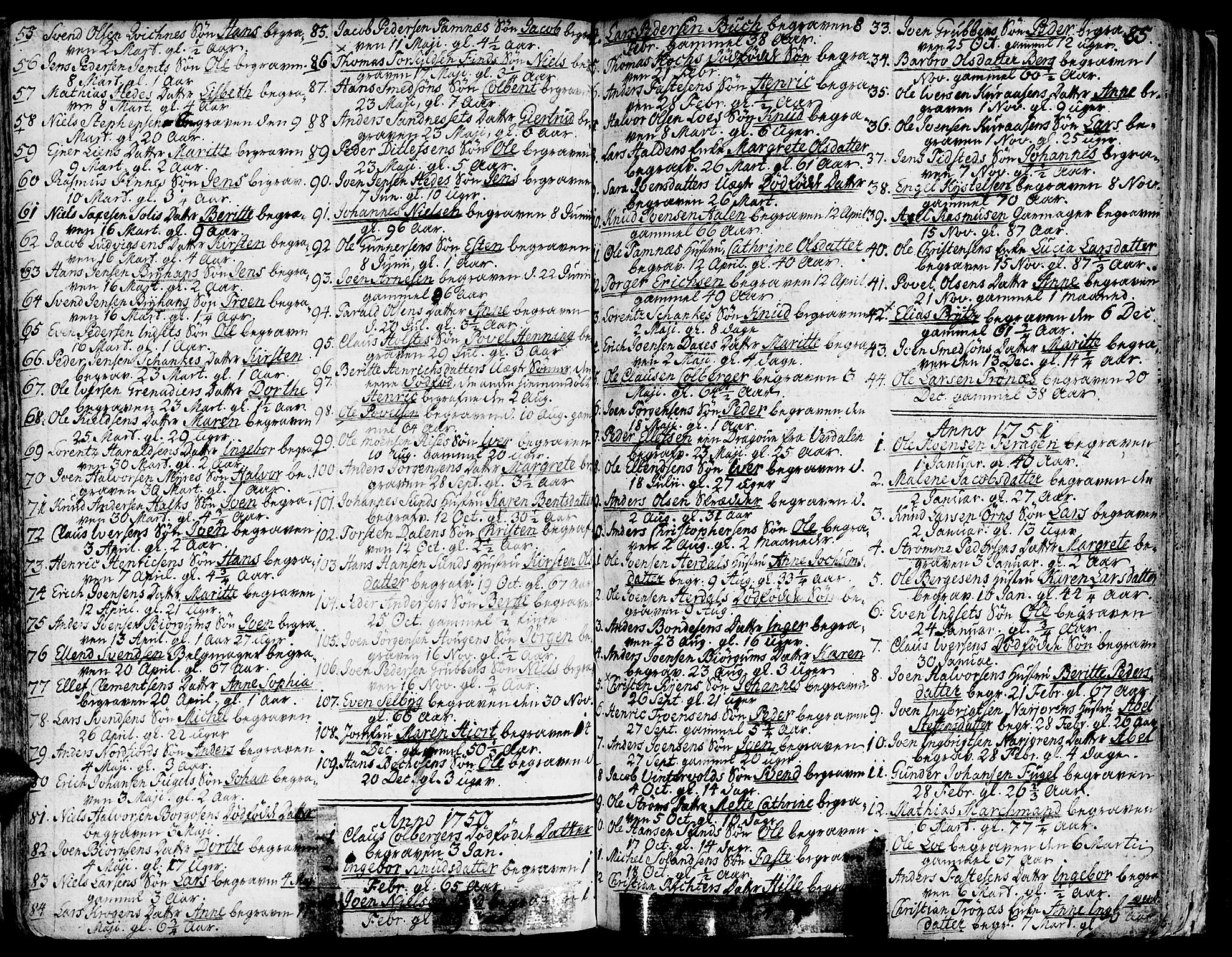 Ministerialprotokoller, klokkerbøker og fødselsregistre - Sør-Trøndelag, SAT/A-1456/681/L0925: Parish register (official) no. 681A03, 1727-1766, p. 85
