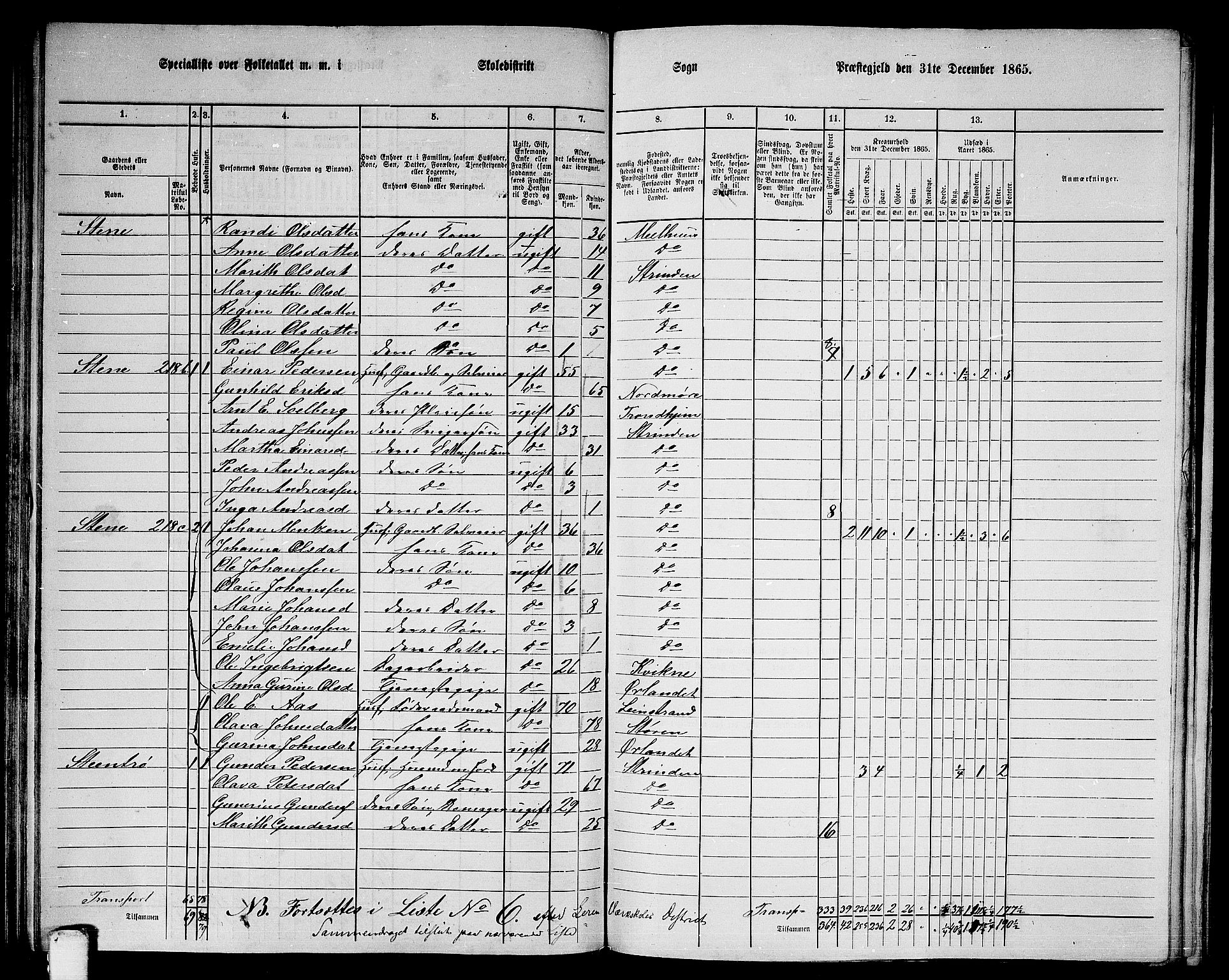 RA, 1865 census for Strinda, 1865, p. 131