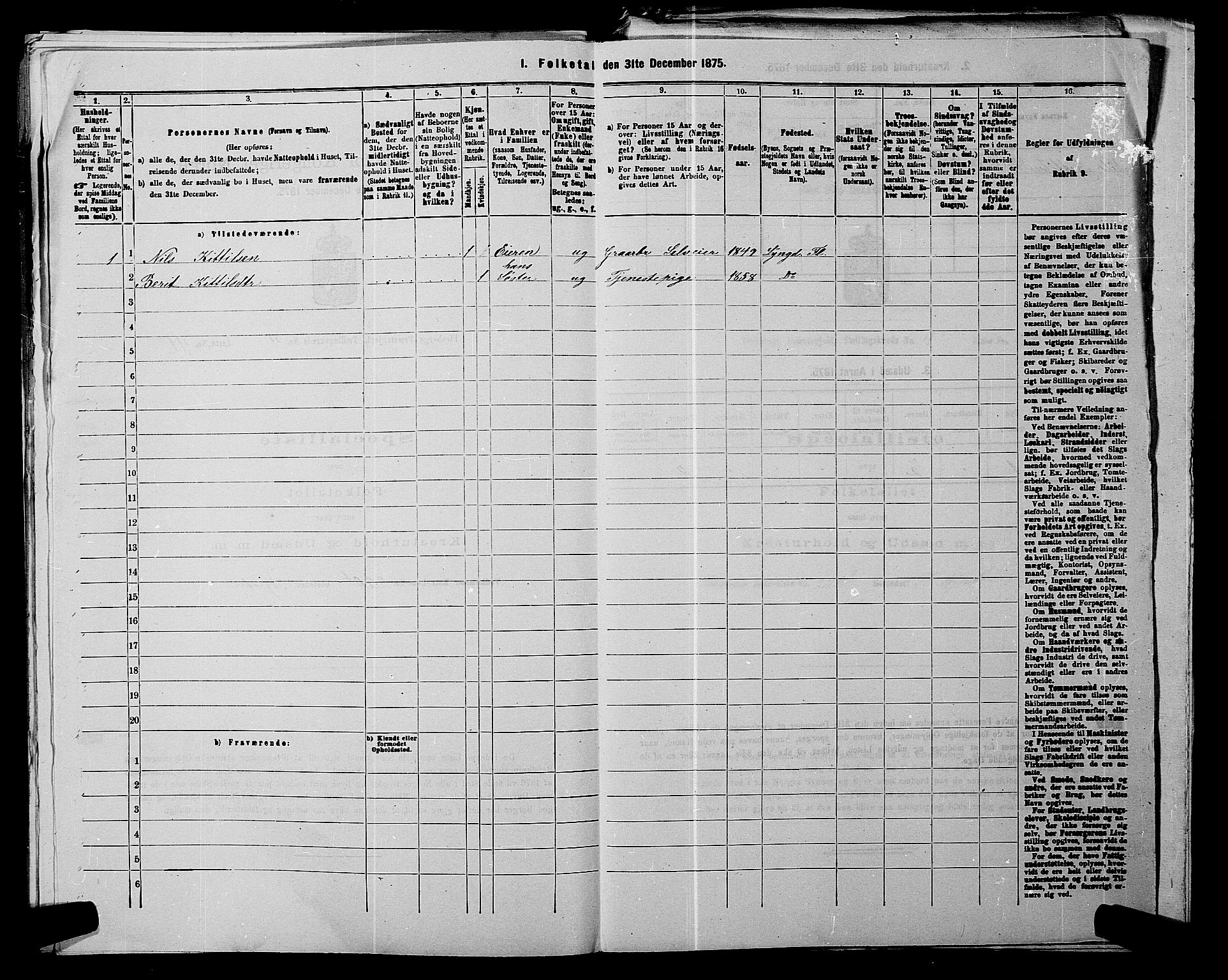 SAKO, 1875 census for 0631P Flesberg, 1875, p. 776