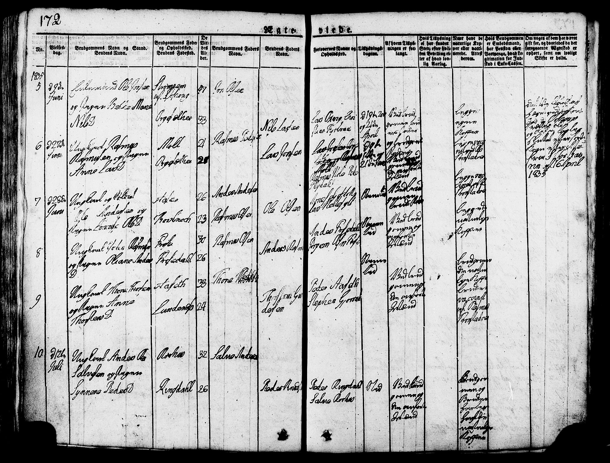 Ministerialprotokoller, klokkerbøker og fødselsregistre - Møre og Romsdal, AV/SAT-A-1454/517/L0221: Parish register (official) no. 517A01, 1827-1858, p. 172