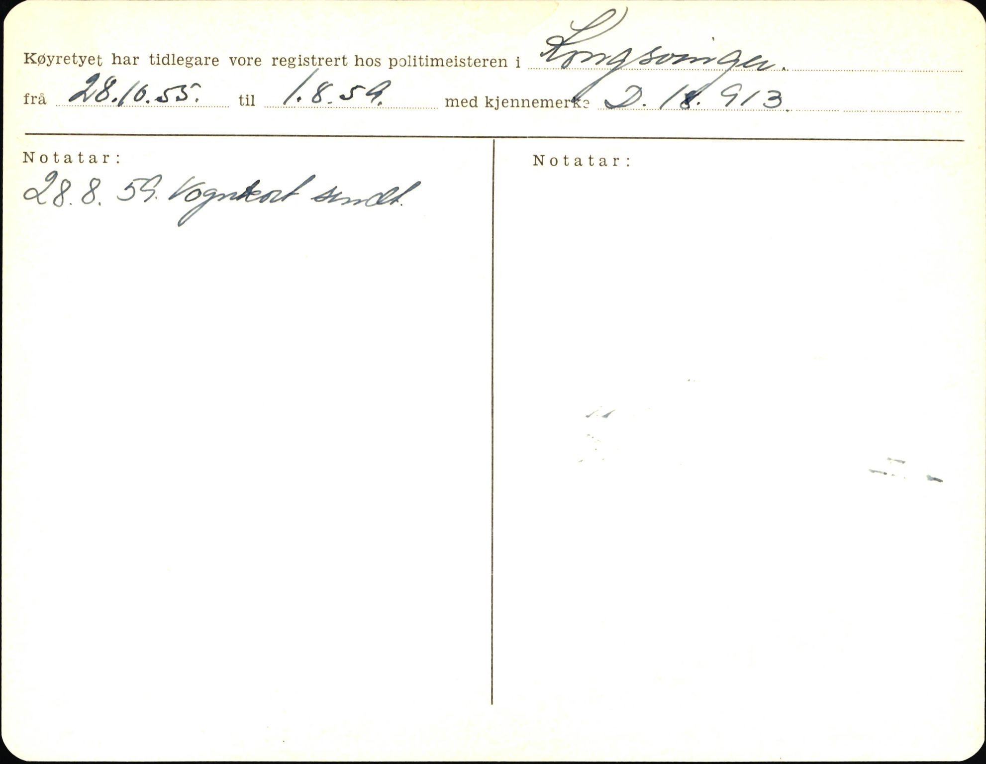 Statens vegvesen, Sogn og Fjordane vegkontor, AV/SAB-A-5301/4/F/L0006: Registerkort utmeldte Fjordane S8300-9500, 1930-1961, p. 172