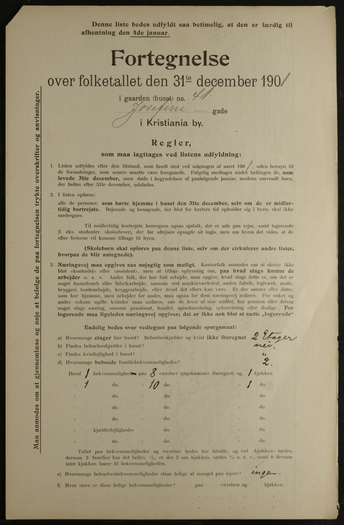 OBA, Municipal Census 1901 for Kristiania, 1901, p. 7432