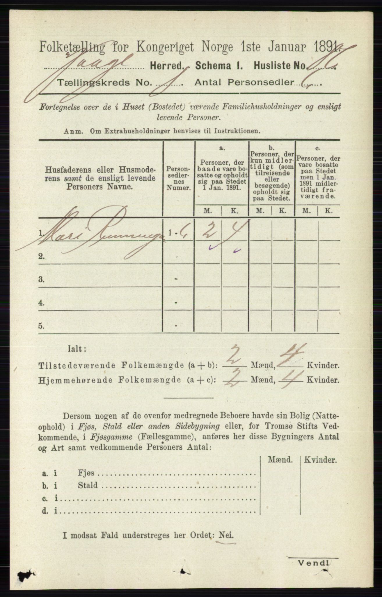 RA, 1891 census for 0515 Vågå, 1891, p. 4877