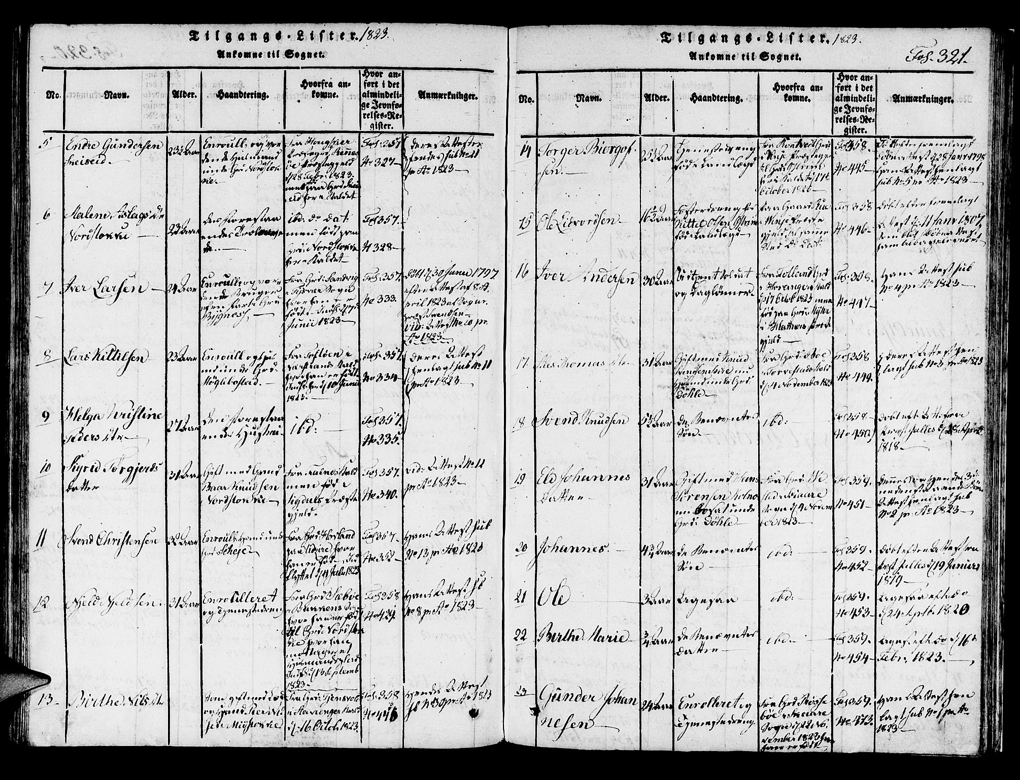 Avaldsnes sokneprestkontor, SAST/A -101851/H/Ha/Haa/L0004: Parish register (official) no. A 4, 1816-1825, p. 321