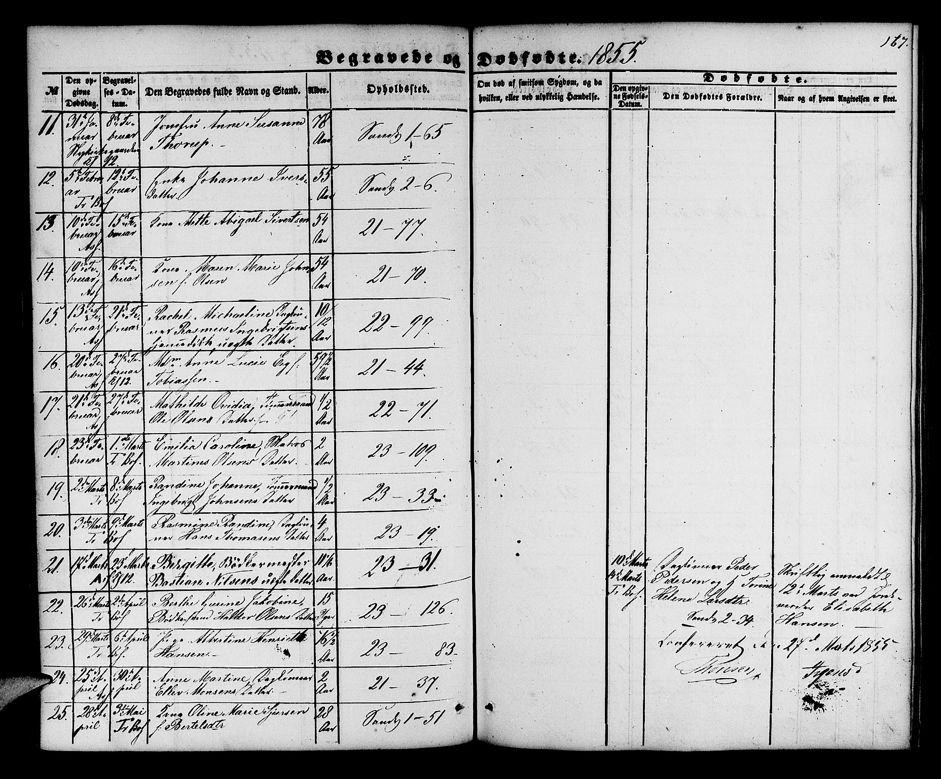 Korskirken sokneprestembete, AV/SAB-A-76101/H/Hab: Parish register (copy) no. E 2, 1851-1871, p. 167