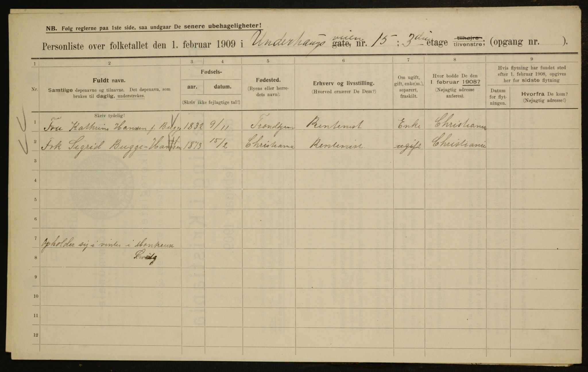 OBA, Municipal Census 1909 for Kristiania, 1909, p. 108775