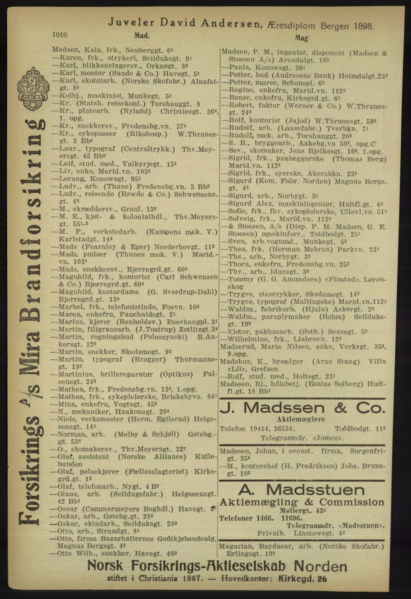 Kristiania/Oslo adressebok, PUBL/-, 1918, p. 1035