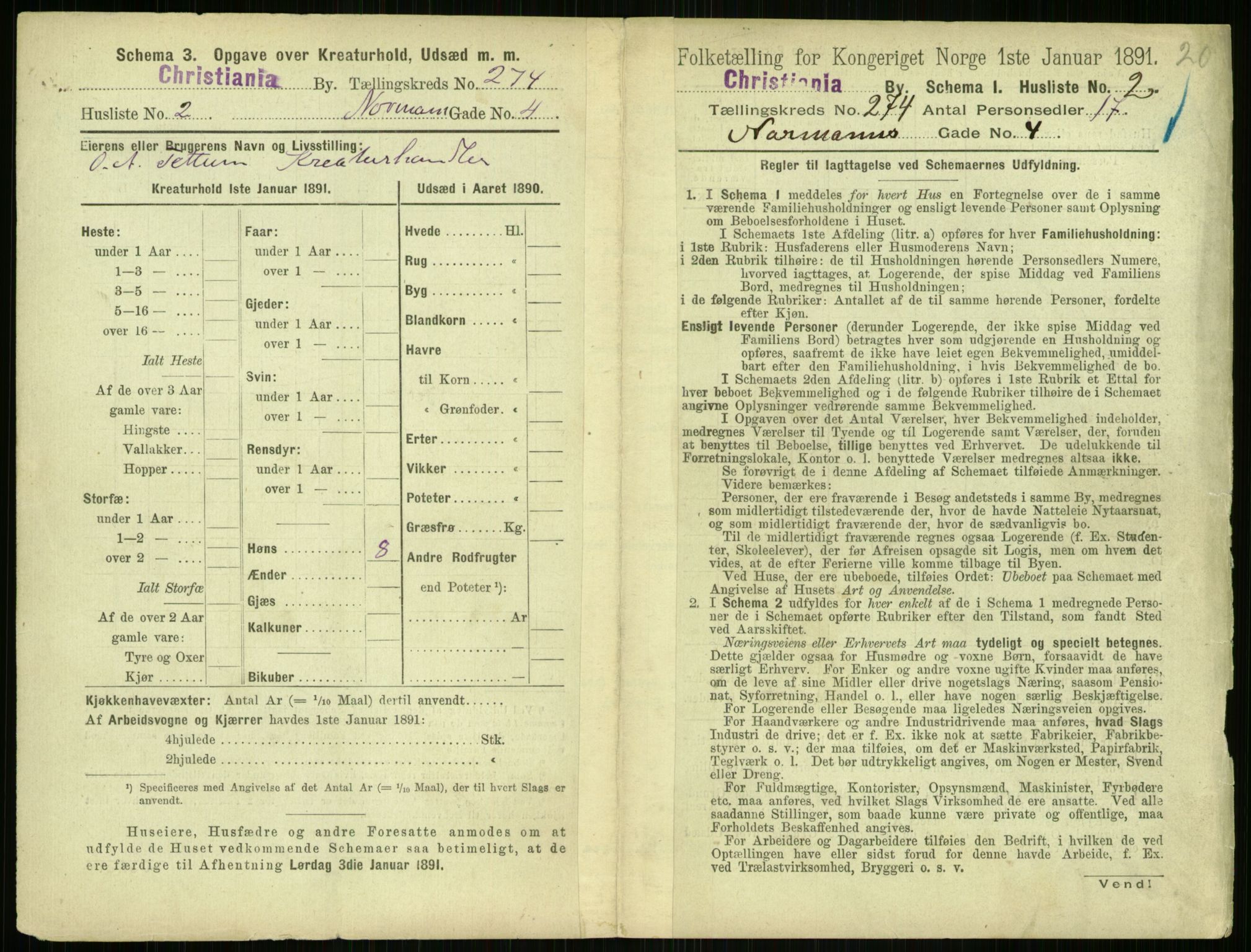 RA, 1891 census for 0301 Kristiania, 1891, p. 166352