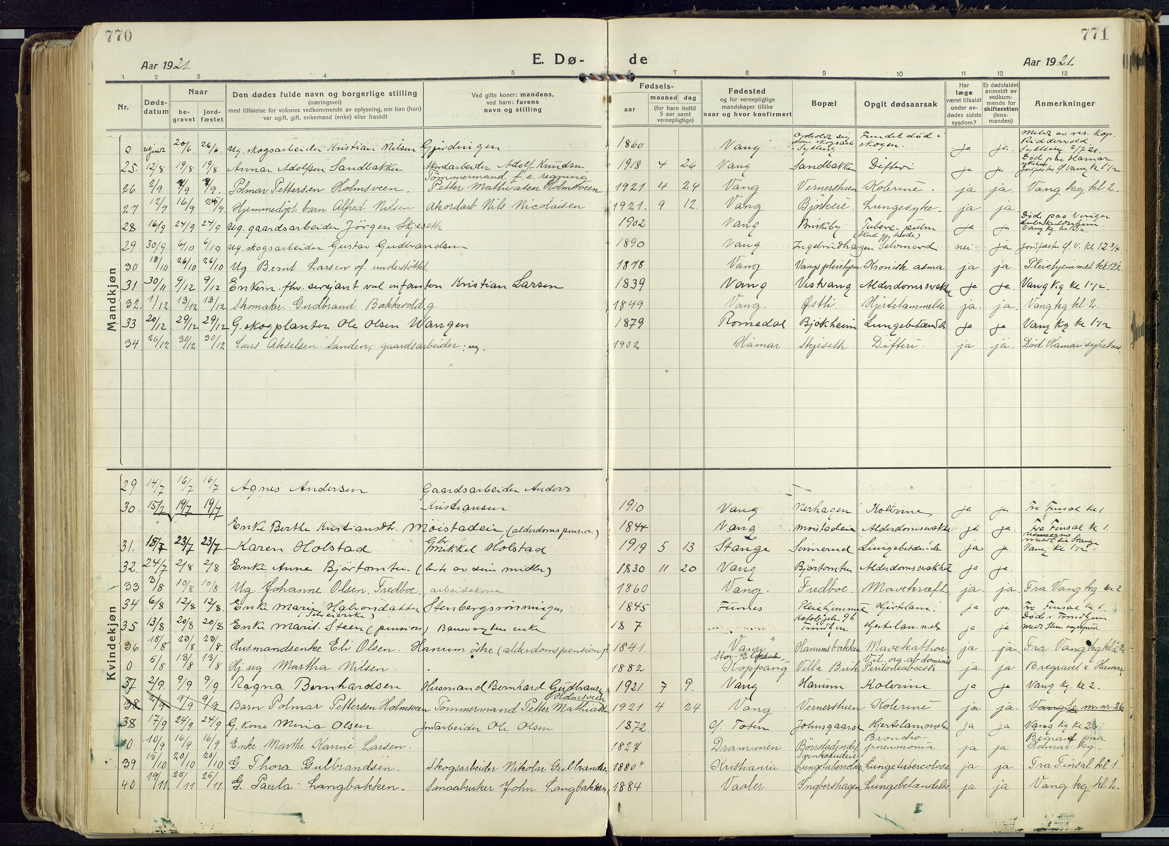 Vang prestekontor, Hedmark, AV/SAH-PREST-008/H/Ha/Haa/L0022: Parish register (official) no. 22, 1918-1944, p. 770-771