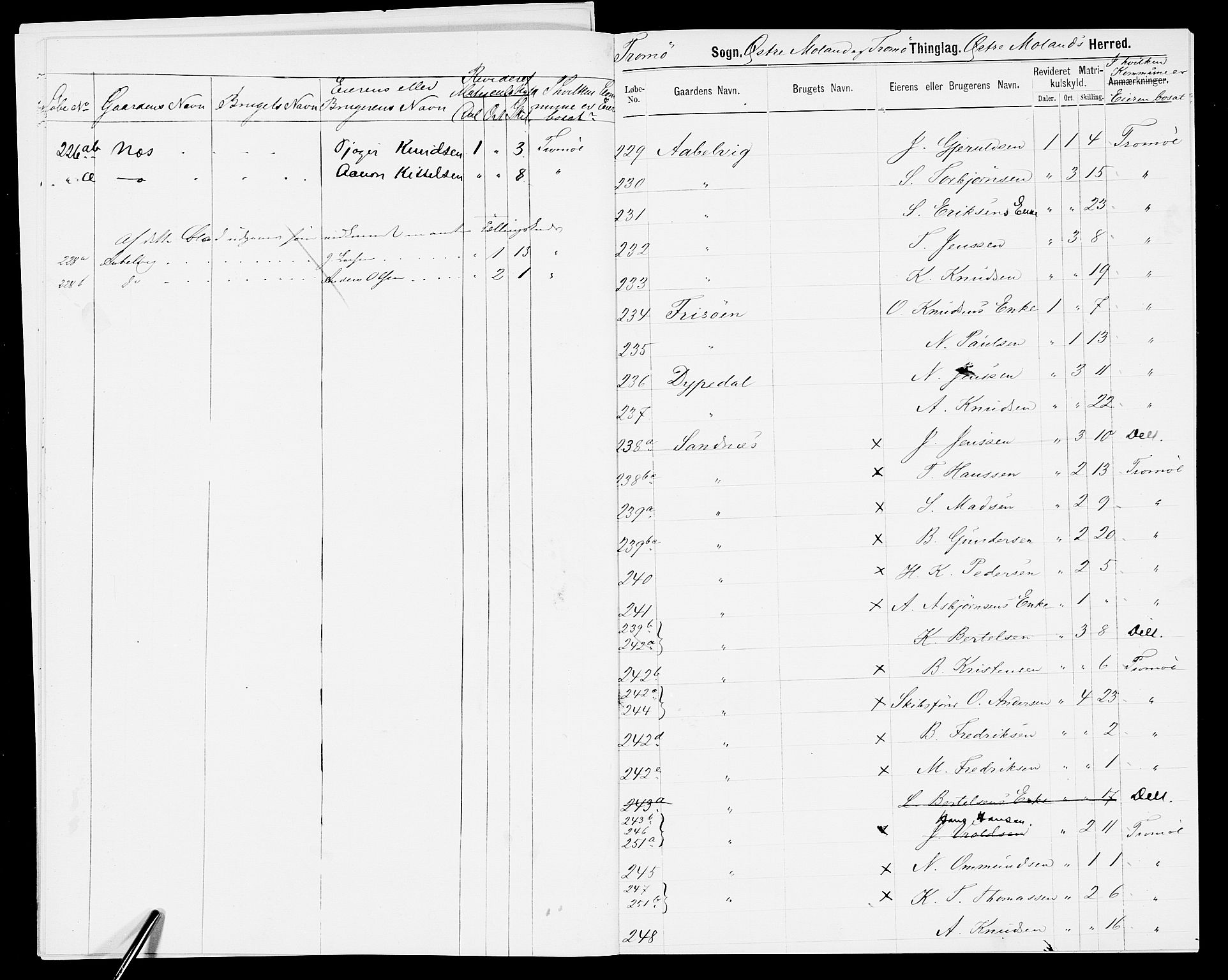 SAK, 1875 census for 0918P Austre Moland, 1875, p. 19