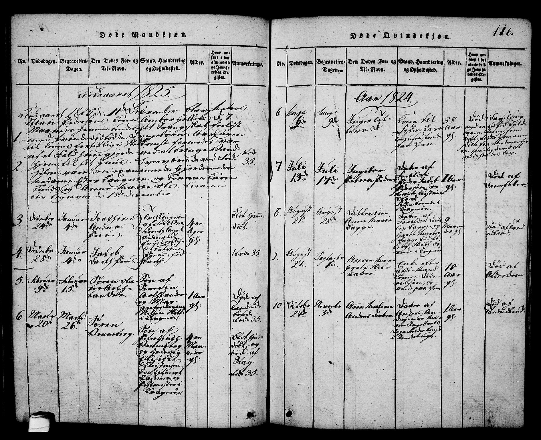 Kragerø kirkebøker, SAKO/A-278/G/Ga/L0002: Parish register (copy) no. 2, 1814-1831, p. 116