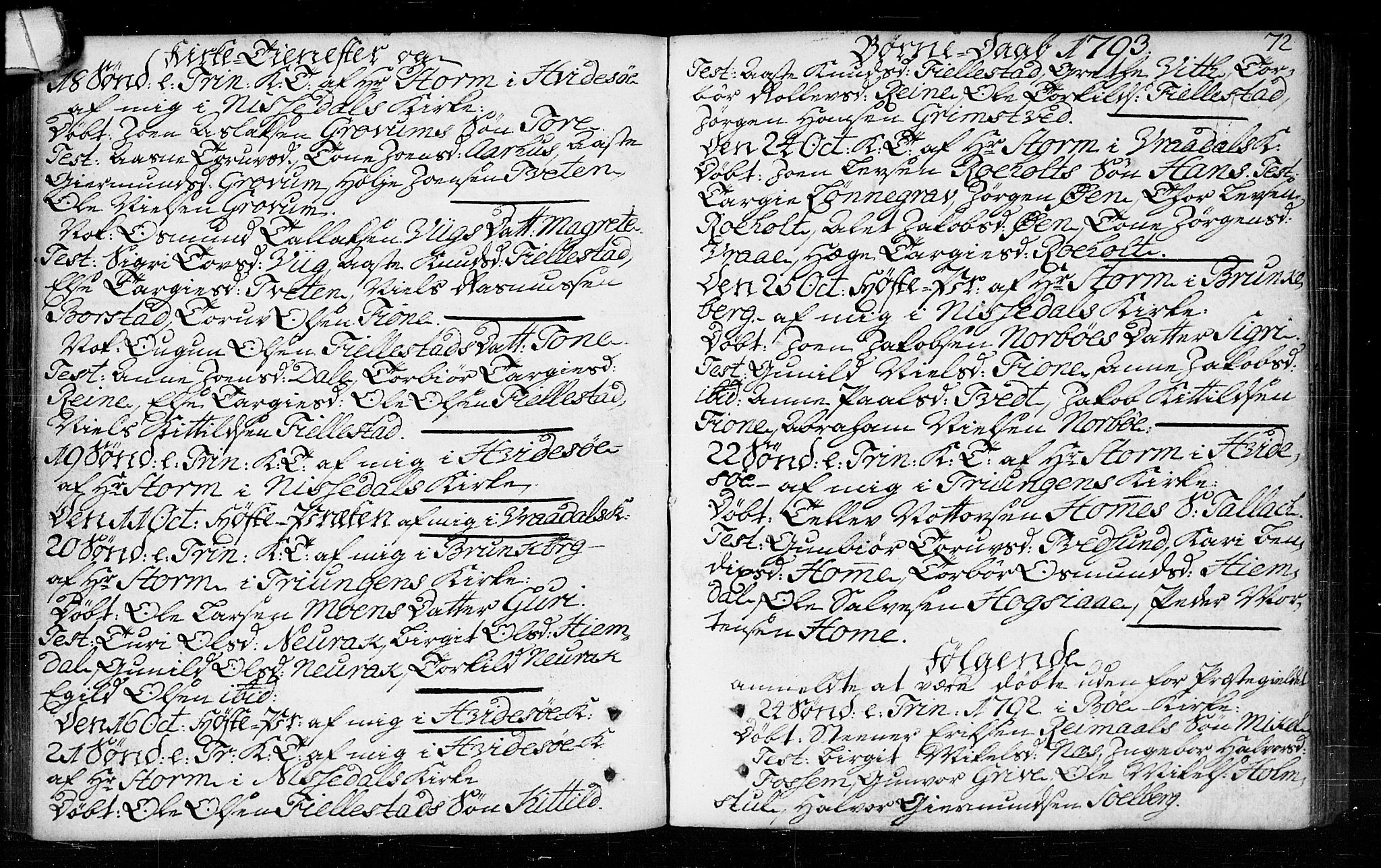 Kviteseid kirkebøker, SAKO/A-276/F/Fa/L0003: Parish register (official) no. I 3, 1787-1799, p. 72