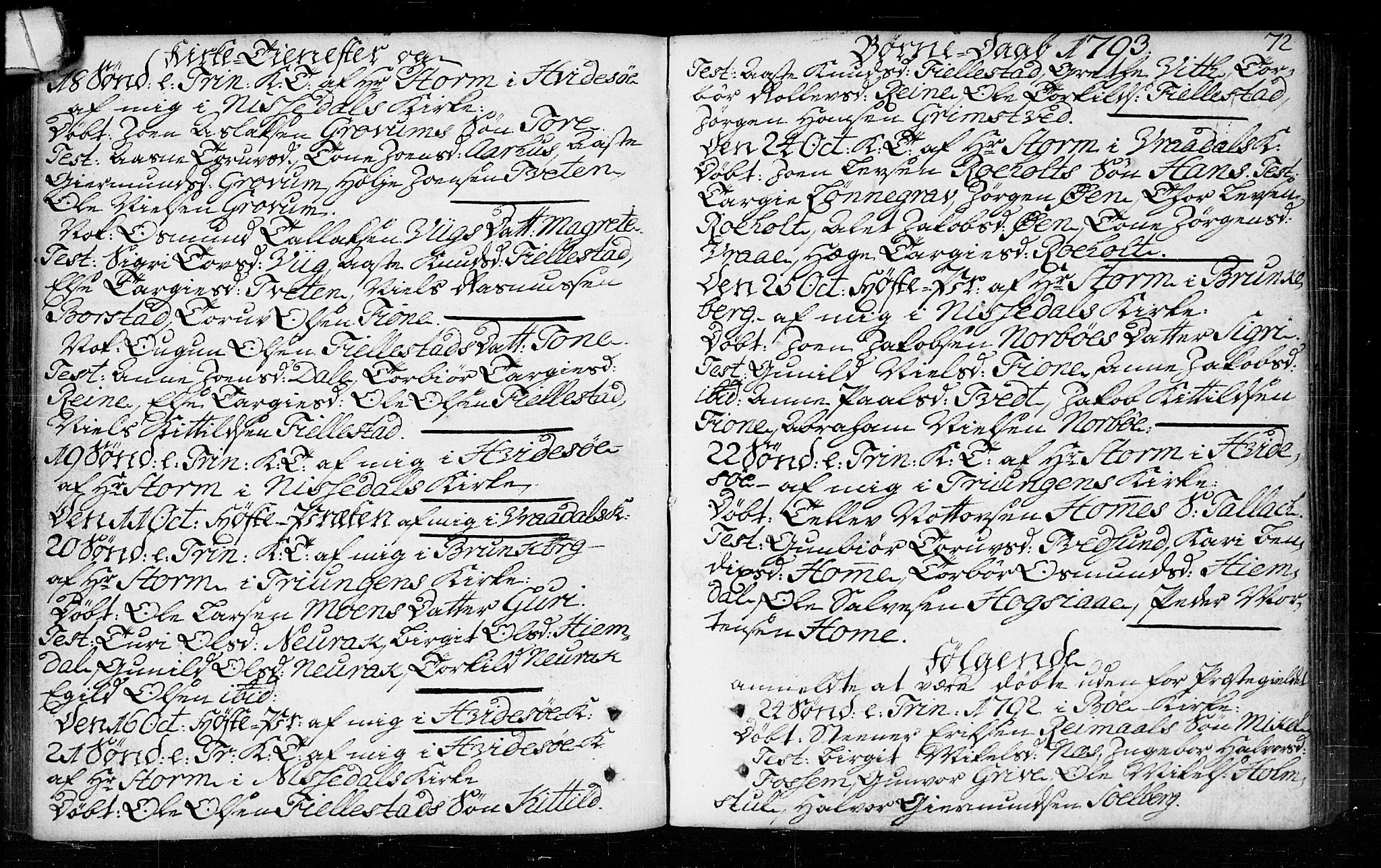 Kviteseid kirkebøker, AV/SAKO-A-276/F/Fa/L0003: Parish register (official) no. I 3, 1787-1799, p. 72