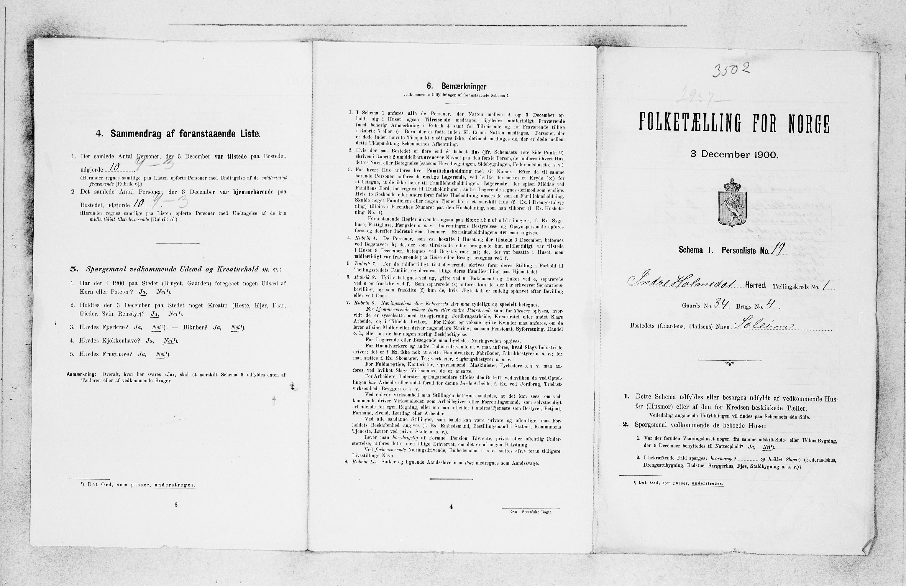 SAB, 1900 census for Indre Holmedal, 1900, p. 30