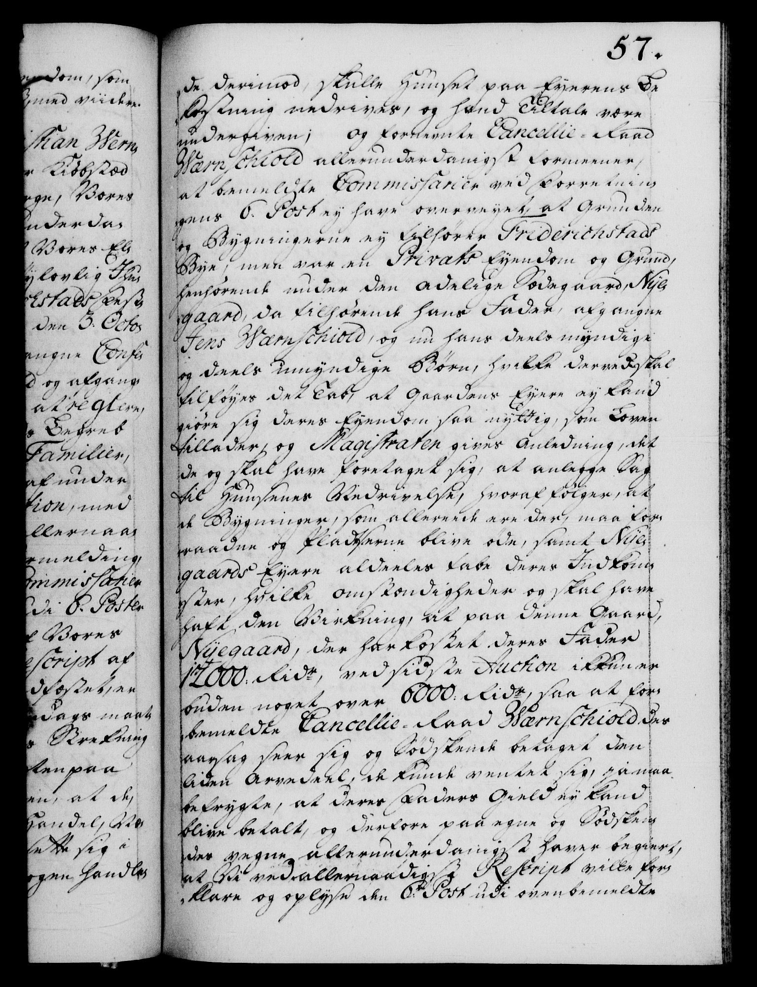 Danske Kanselli 1572-1799, AV/RA-EA-3023/F/Fc/Fca/Fcab/L0031: Norske tegnelser, 1746-1748, p. 57a