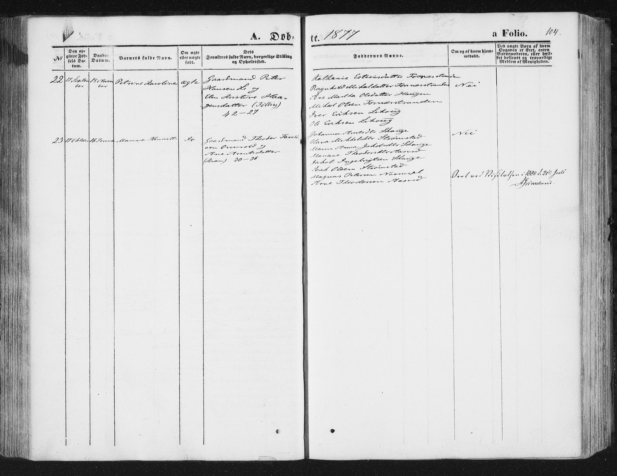 Ministerialprotokoller, klokkerbøker og fødselsregistre - Nord-Trøndelag, AV/SAT-A-1458/746/L0447: Parish register (official) no. 746A06, 1860-1877, p. 104