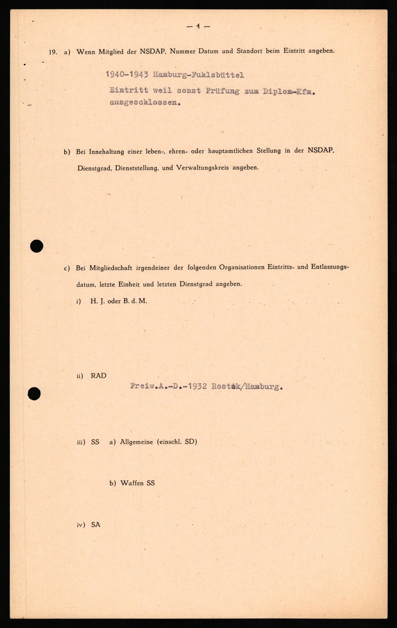 Forsvaret, Forsvarets overkommando II, AV/RA-RAFA-3915/D/Db/L0029: CI Questionaires. Tyske okkupasjonsstyrker i Norge. Tyskere., 1945-1946, p. 259