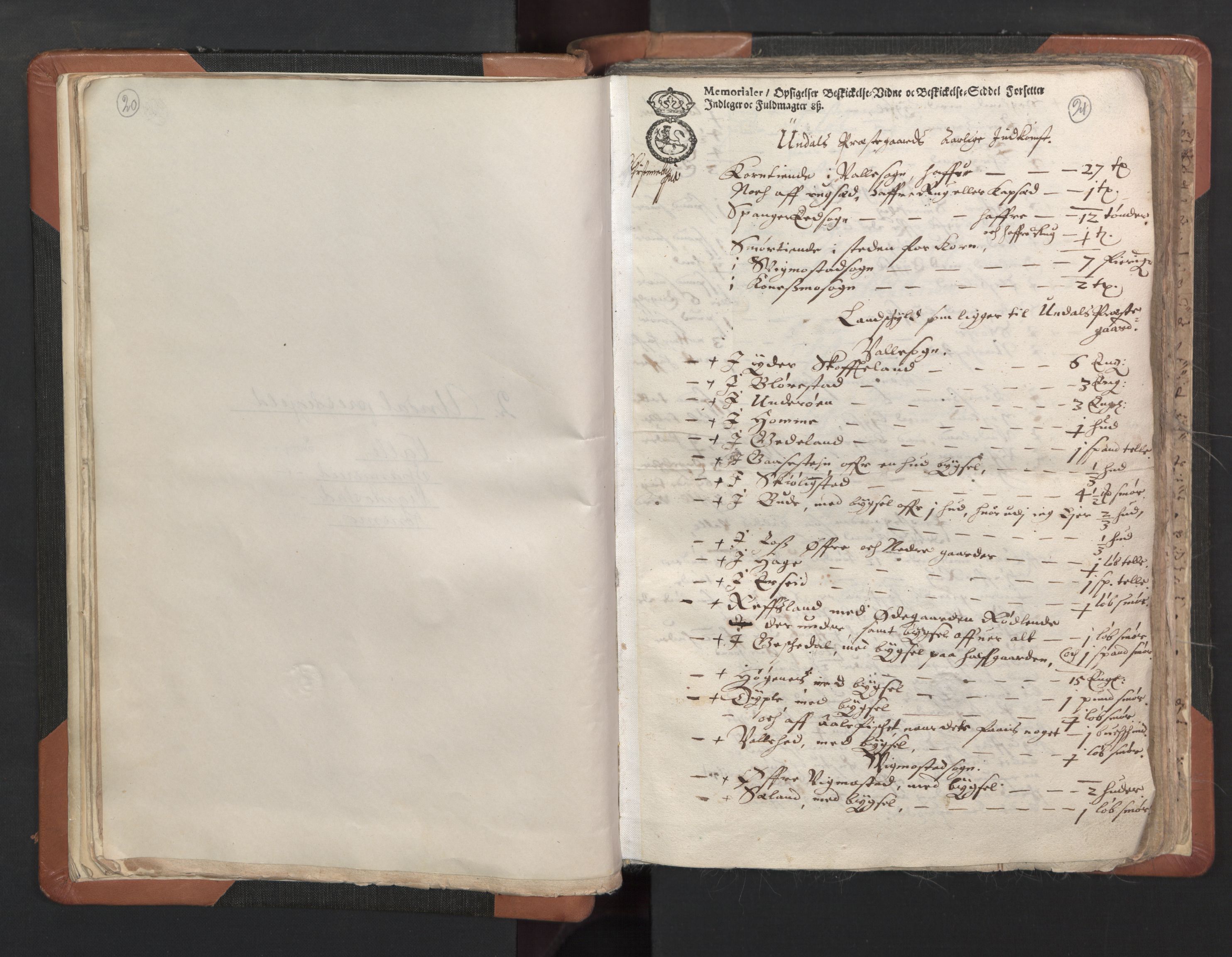 RA, Vicar's Census 1664-1666, no. 16: Lista deanery, 1664-1666, p. 20-21