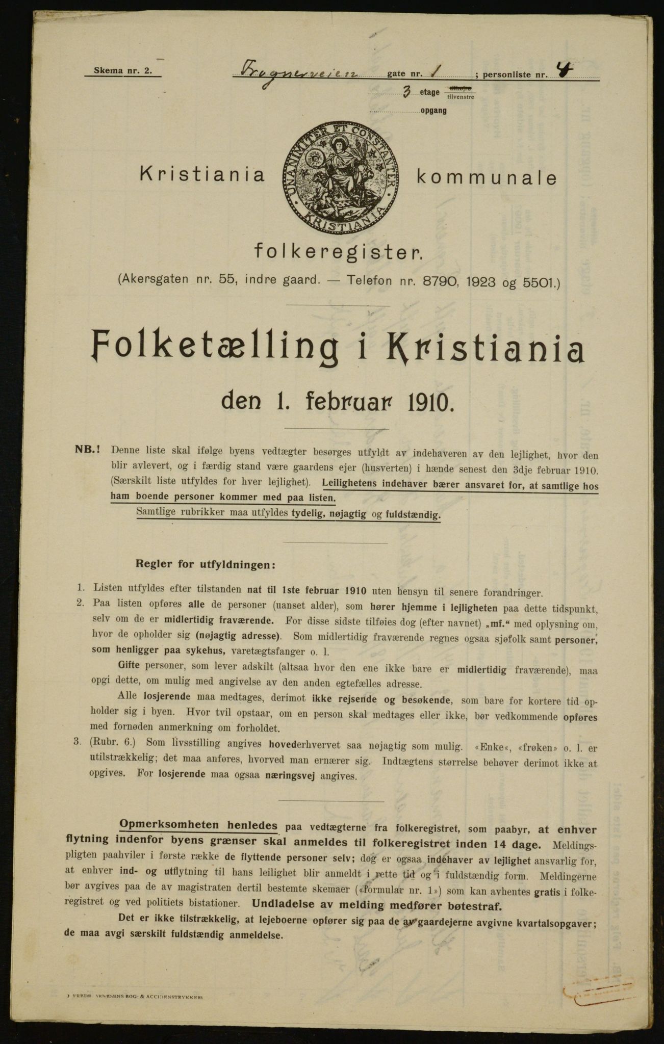 OBA, Municipal Census 1910 for Kristiania, 1910, p. 25355