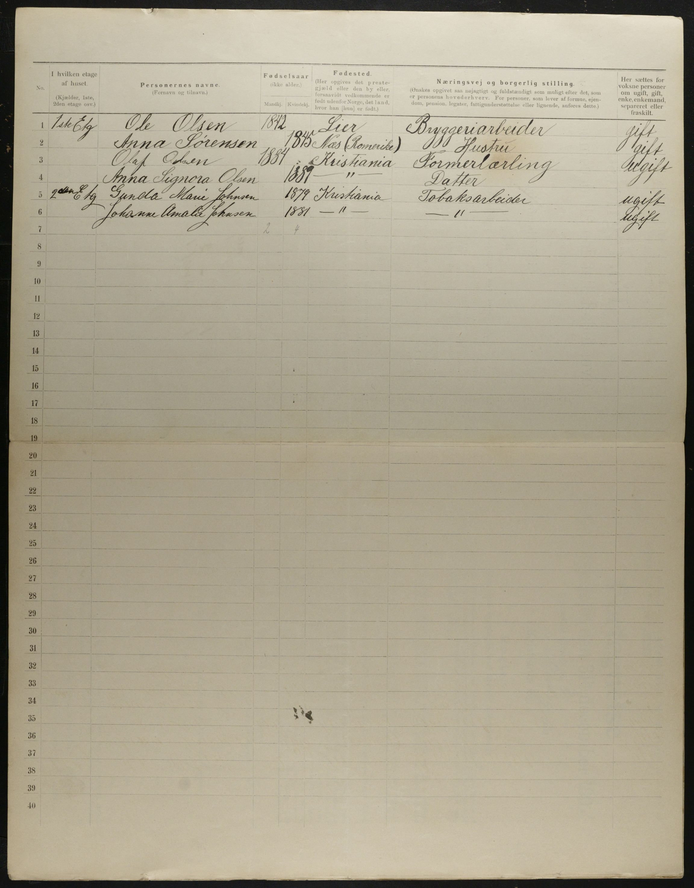 OBA, Municipal Census 1901 for Kristiania, 1901, p. 4007