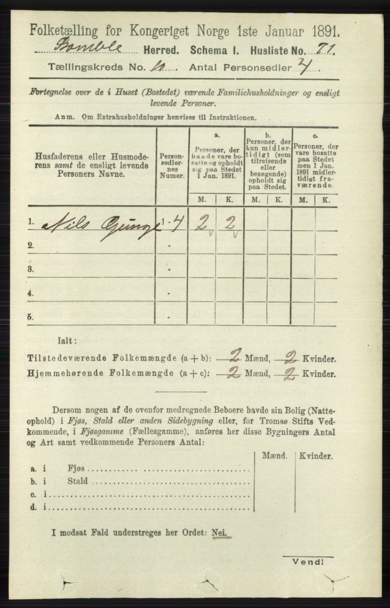 RA, 1891 census for 0814 Bamble, 1891, p. 5773