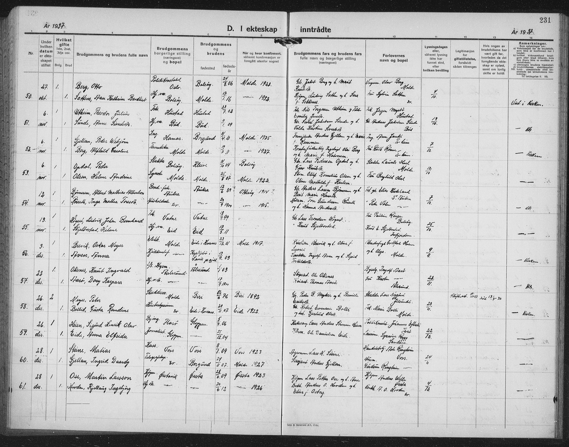 Ministerialprotokoller, klokkerbøker og fødselsregistre - Møre og Romsdal, AV/SAT-A-1454/558/L0704: Parish register (copy) no. 558C05, 1921-1942, p. 231