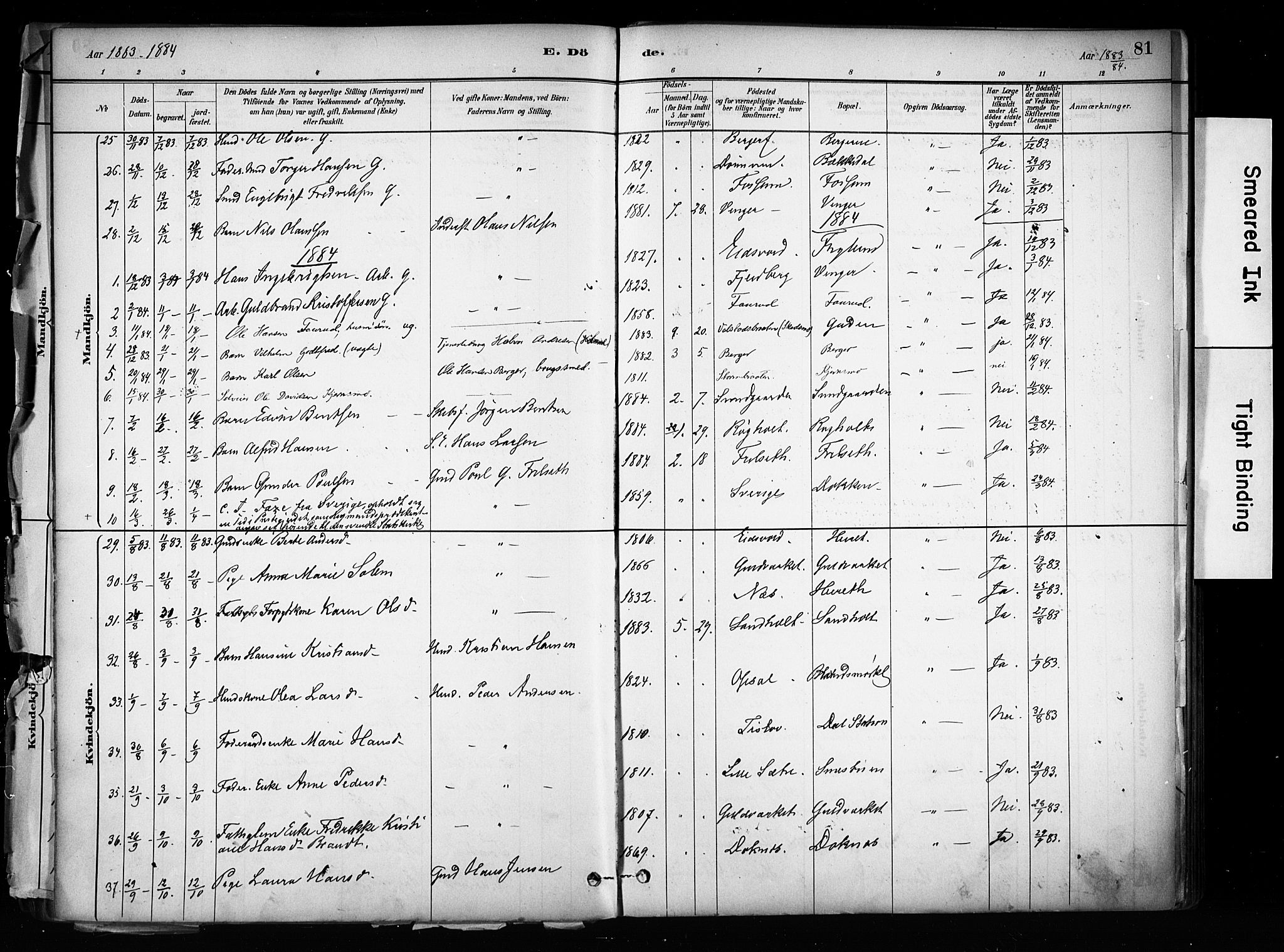 Eidsvoll prestekontor Kirkebøker, SAO/A-10888/F/Fa/L0003: Parish register (official) no. I 3, 1882-1895, p. 81