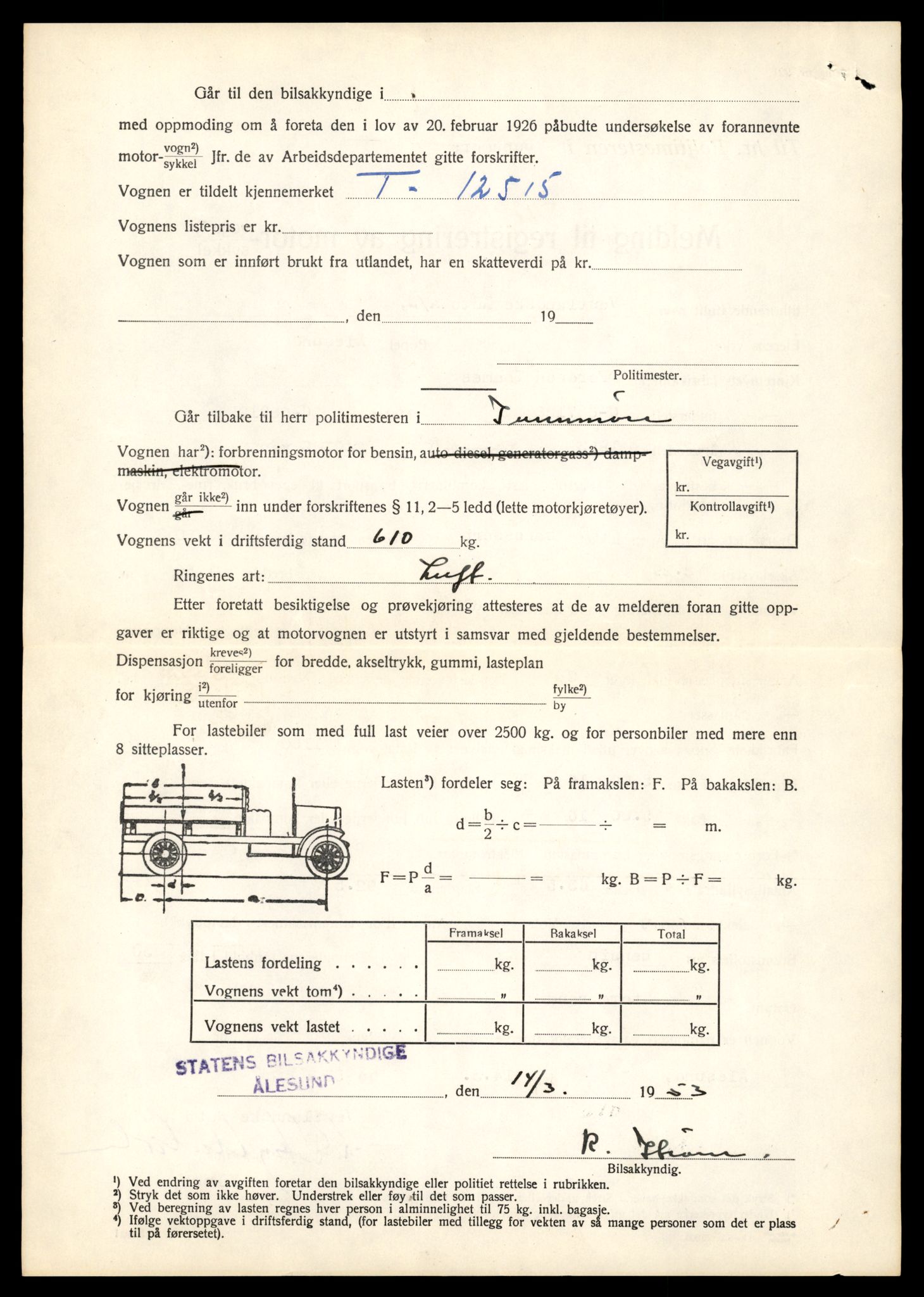 Møre og Romsdal vegkontor - Ålesund trafikkstasjon, AV/SAT-A-4099/F/Fe/L0034: Registreringskort for kjøretøy T 12500 - T 12652, 1927-1998, p. 279