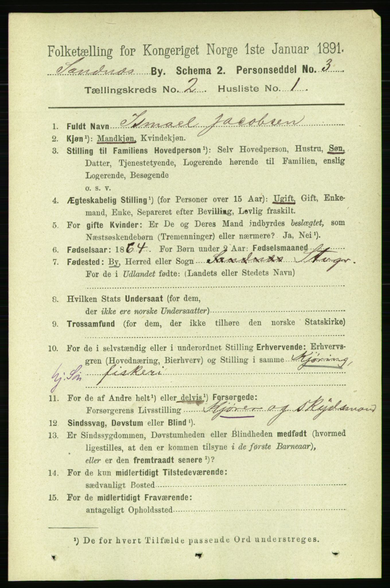 RA, 1891 census for 1102 Sandnes, 1891, p. 938