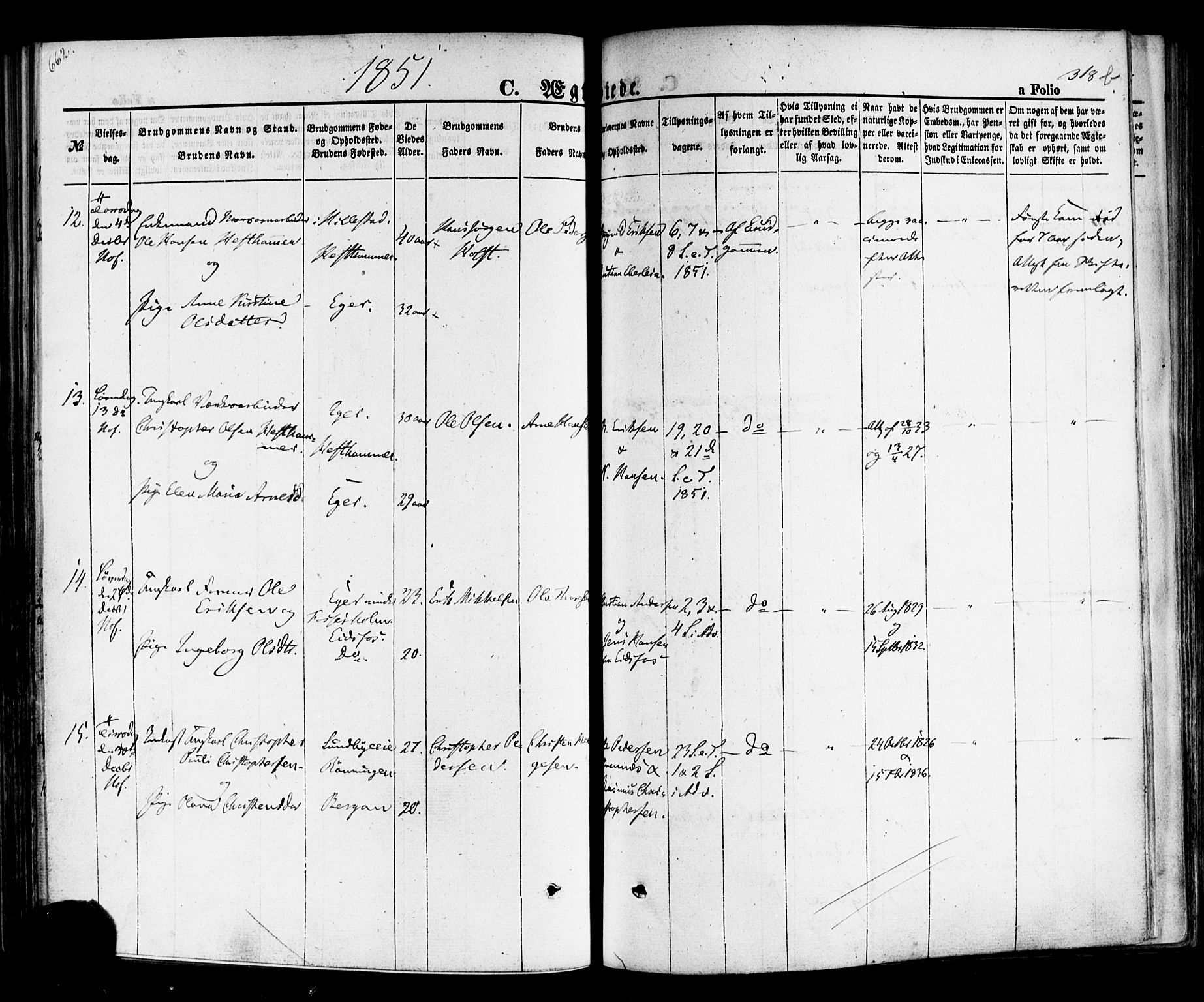 Hof kirkebøker, SAKO/A-64/F/Fa/L0006: Parish register (official) no. I 6, 1851-1877, p. 318