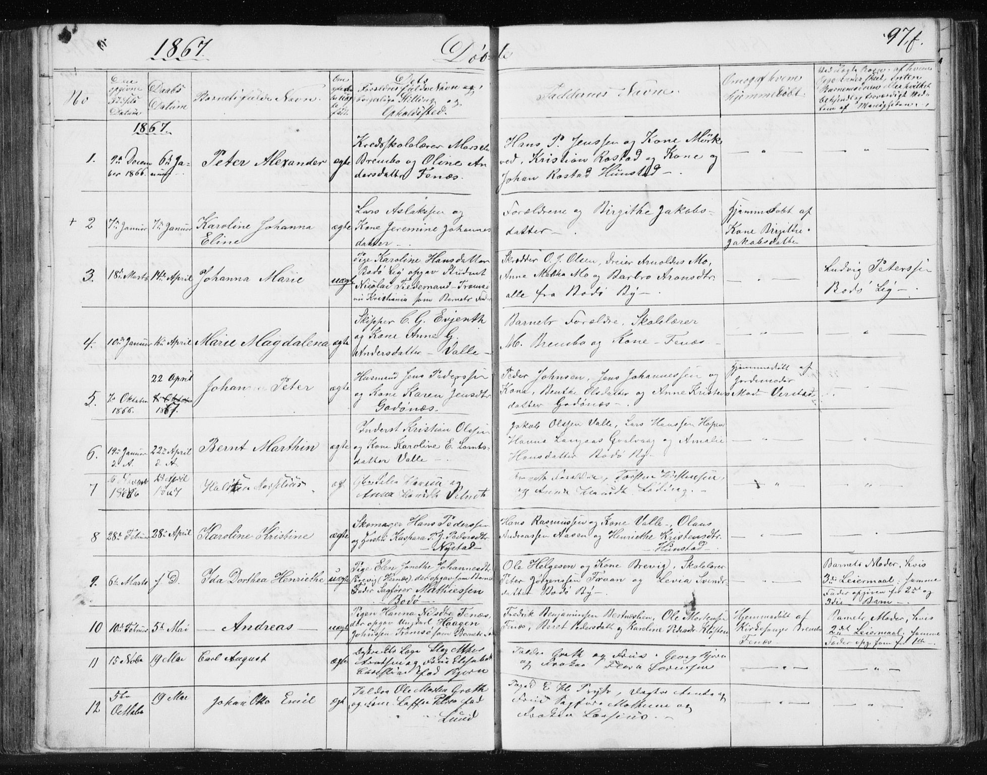 Ministerialprotokoller, klokkerbøker og fødselsregistre - Nordland, SAT/A-1459/801/L0028: Parish register (copy) no. 801C03, 1855-1867, p. 97f