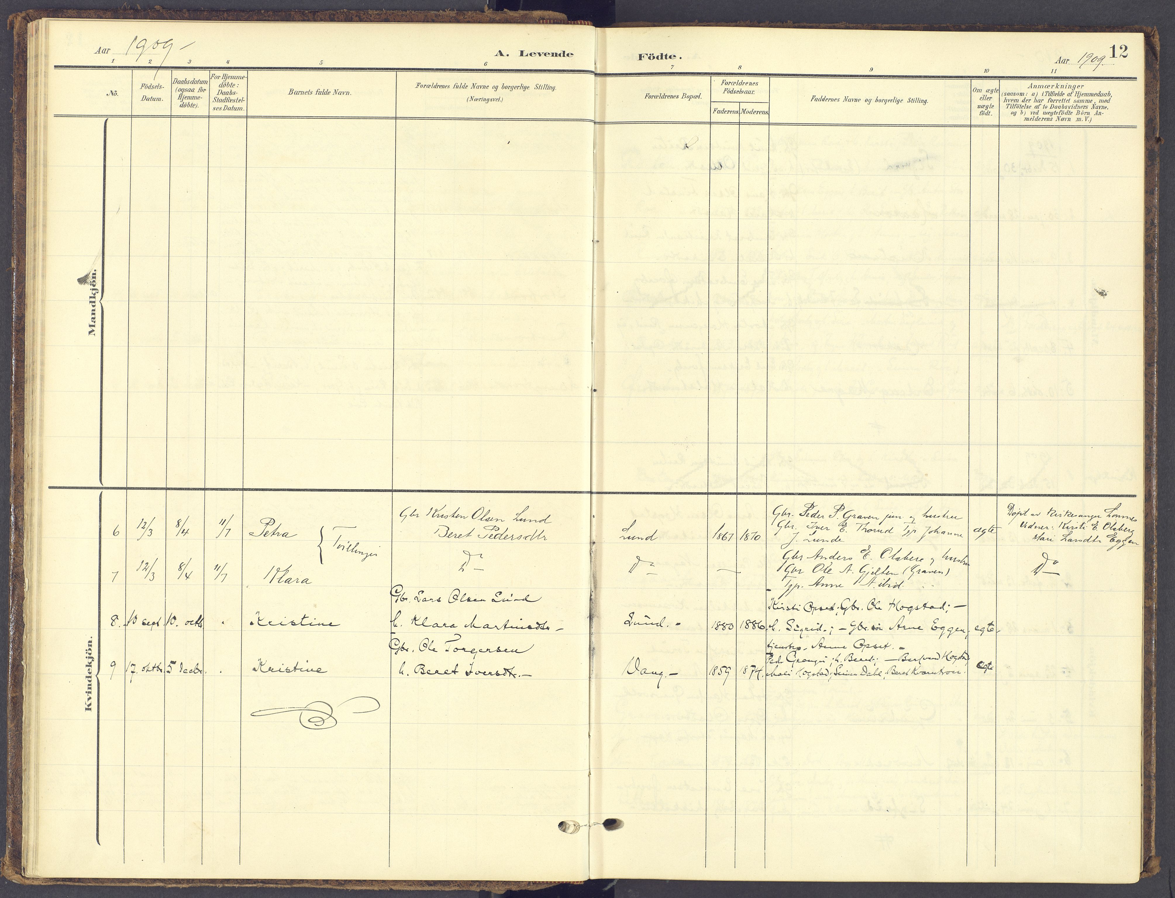 Tynset prestekontor, AV/SAH-PREST-058/H/Ha/Haa/L0028: Parish register (official) no. 28, 1902-1929, p. 12