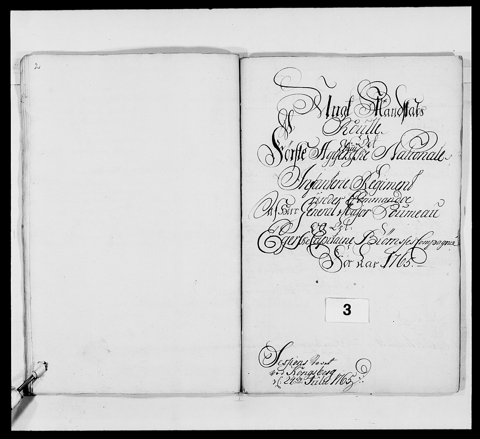 Kommanderende general (KG I) med Det norske krigsdirektorium, RA/EA-5419/E/Ea/L0488: 1. Akershusiske regiment, 1765, p. 65