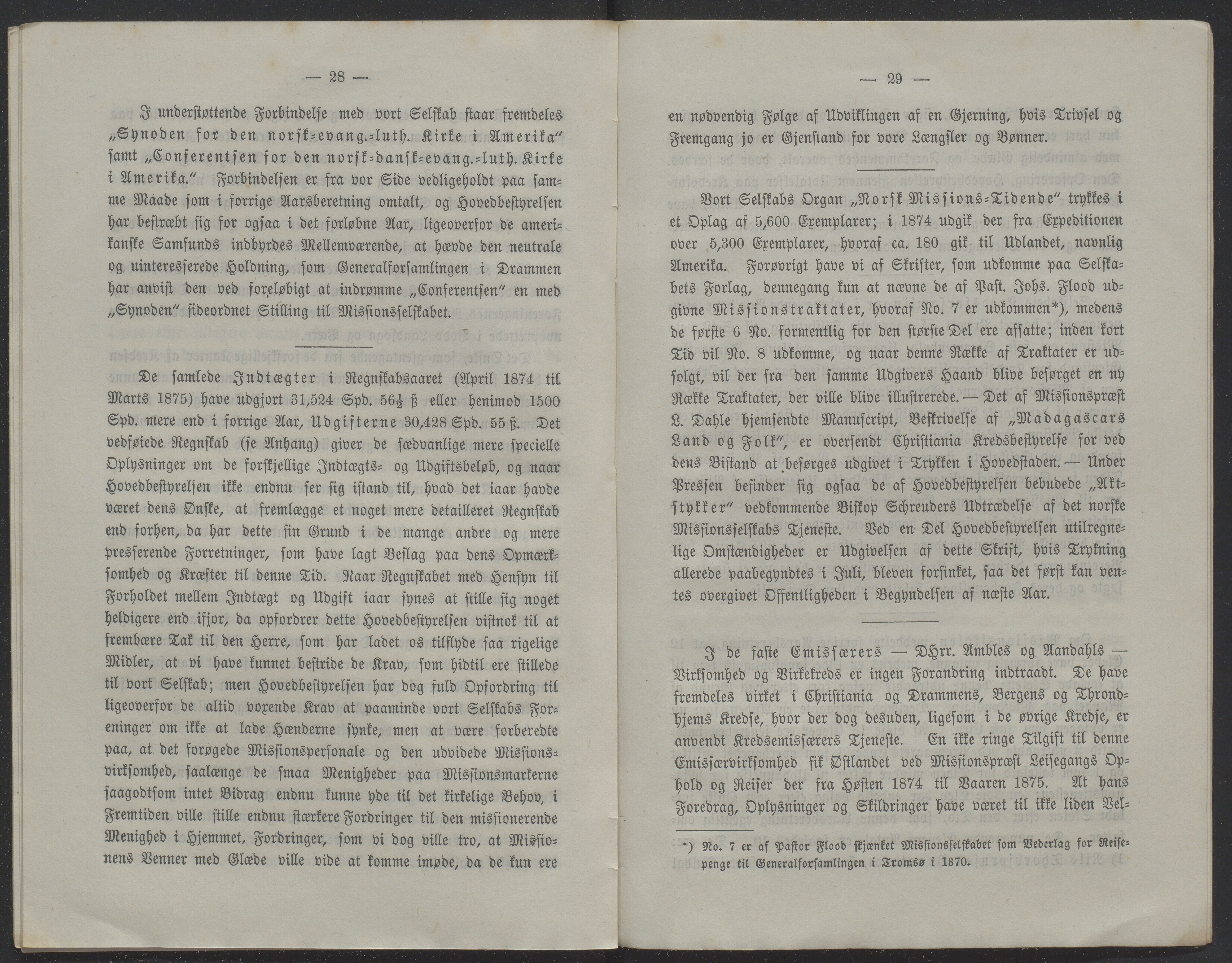 Det Norske Misjonsselskap - hovedadministrasjonen, VID/MA-A-1045/D/Db/Dba/L0338/0003: Beretninger, Bøker, Skrifter o.l   / Årsberetninger 33, 1875, p. 28-29