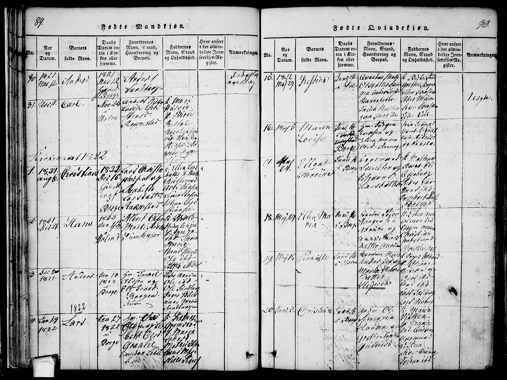 Borge prestekontor Kirkebøker, AV/SAO-A-10903/F/Fa/L0003: Parish register (official) no. I 3, 1815-1836, p. 89-90