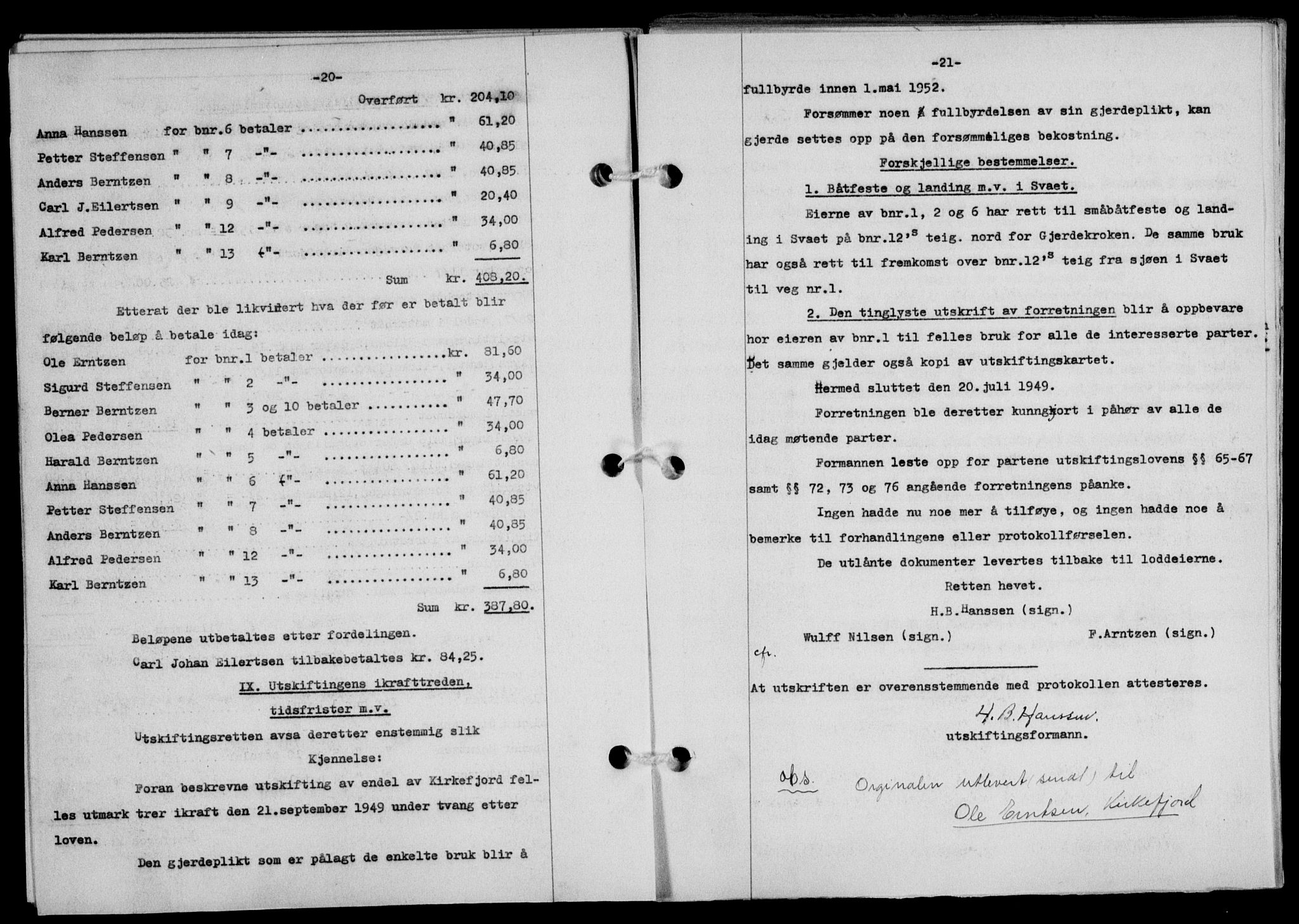 Lofoten sorenskriveri, SAT/A-0017/1/2/2C/L0022a: Mortgage book no. 22a, 1949-1950, Diary no: : 2904/1949