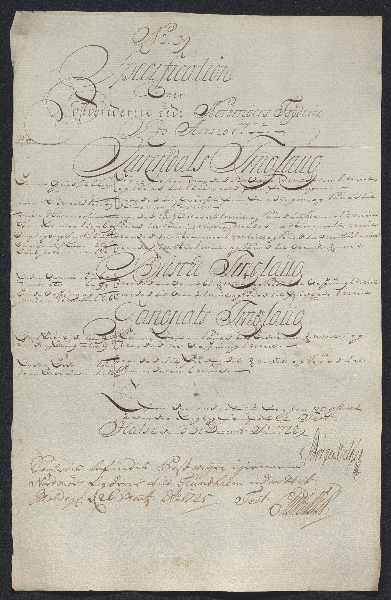 Rentekammeret inntil 1814, Reviderte regnskaper, Fogderegnskap, AV/RA-EA-4092/R56/L3757: Fogderegnskap Nordmøre, 1724, p. 257